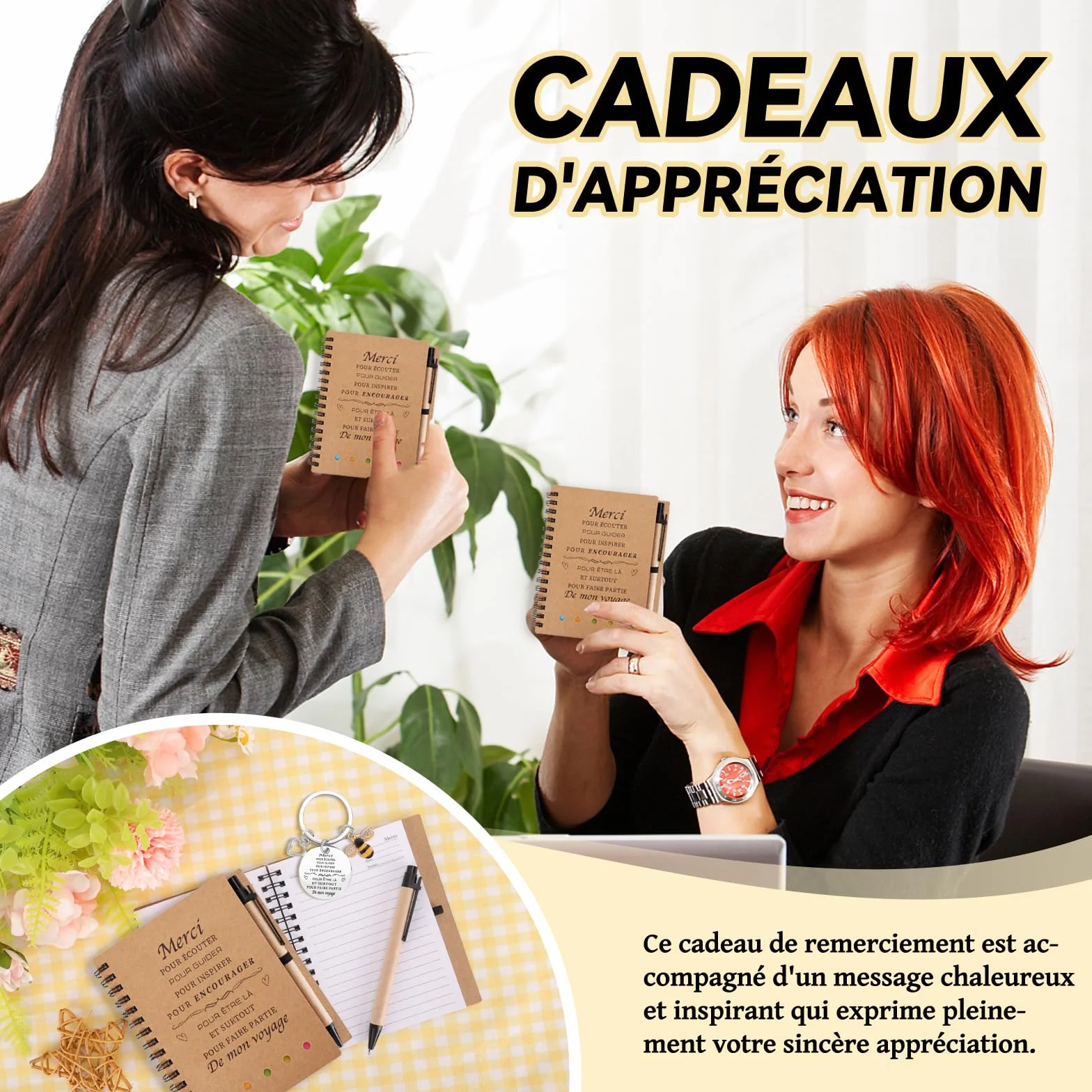 Cadeau Maîtresse d'École Original, Porte Clef Utile Professeur Retraite, Carnet Note Fin d'Année