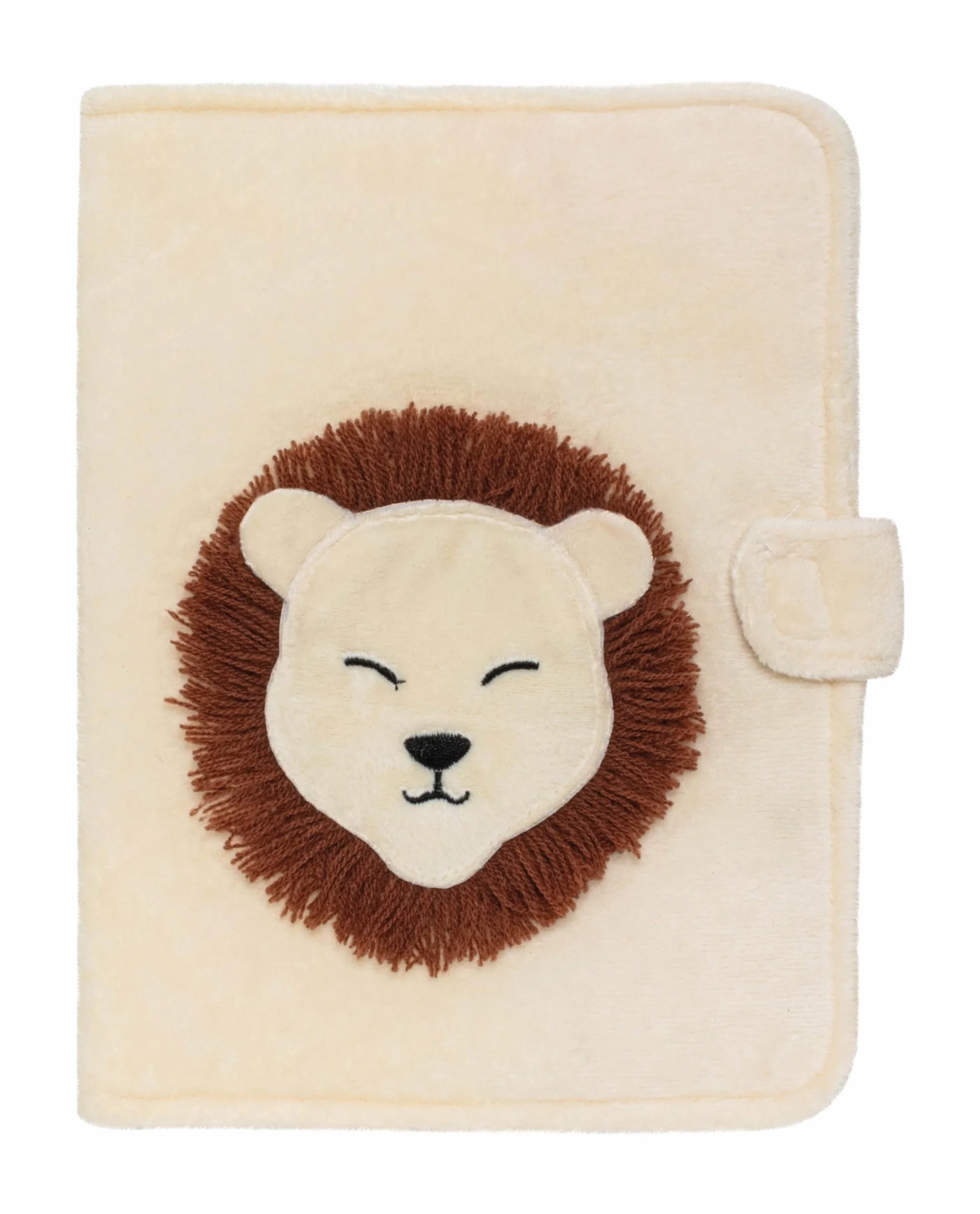 Protège Carnet de Santé Bébé Lion - Housse Douce Lavable en Machine avec Fermeture Scratch