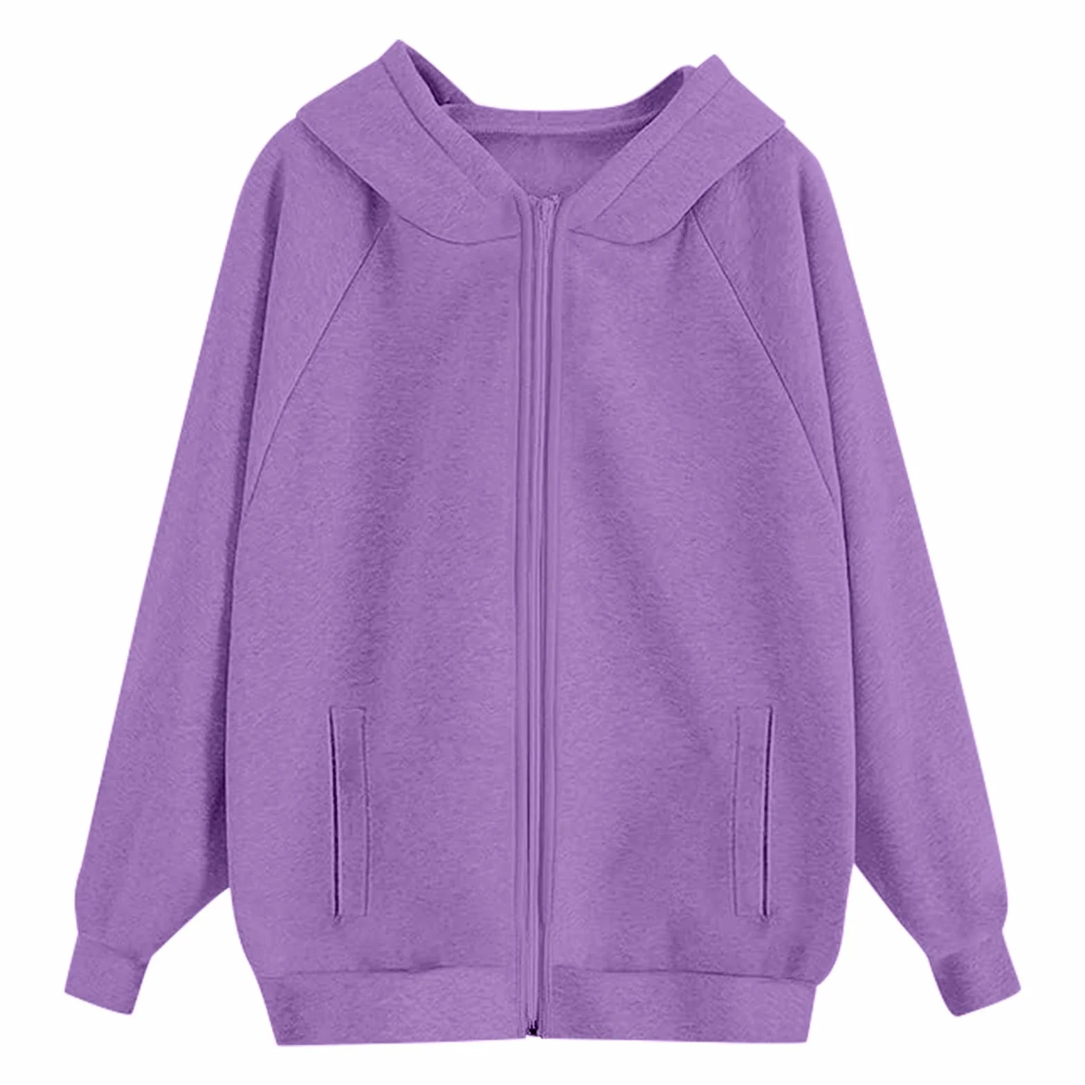 Sweat à capuche zippé pour filles - Veste ample à manches longues - Vêtement d'extérieur décontracté