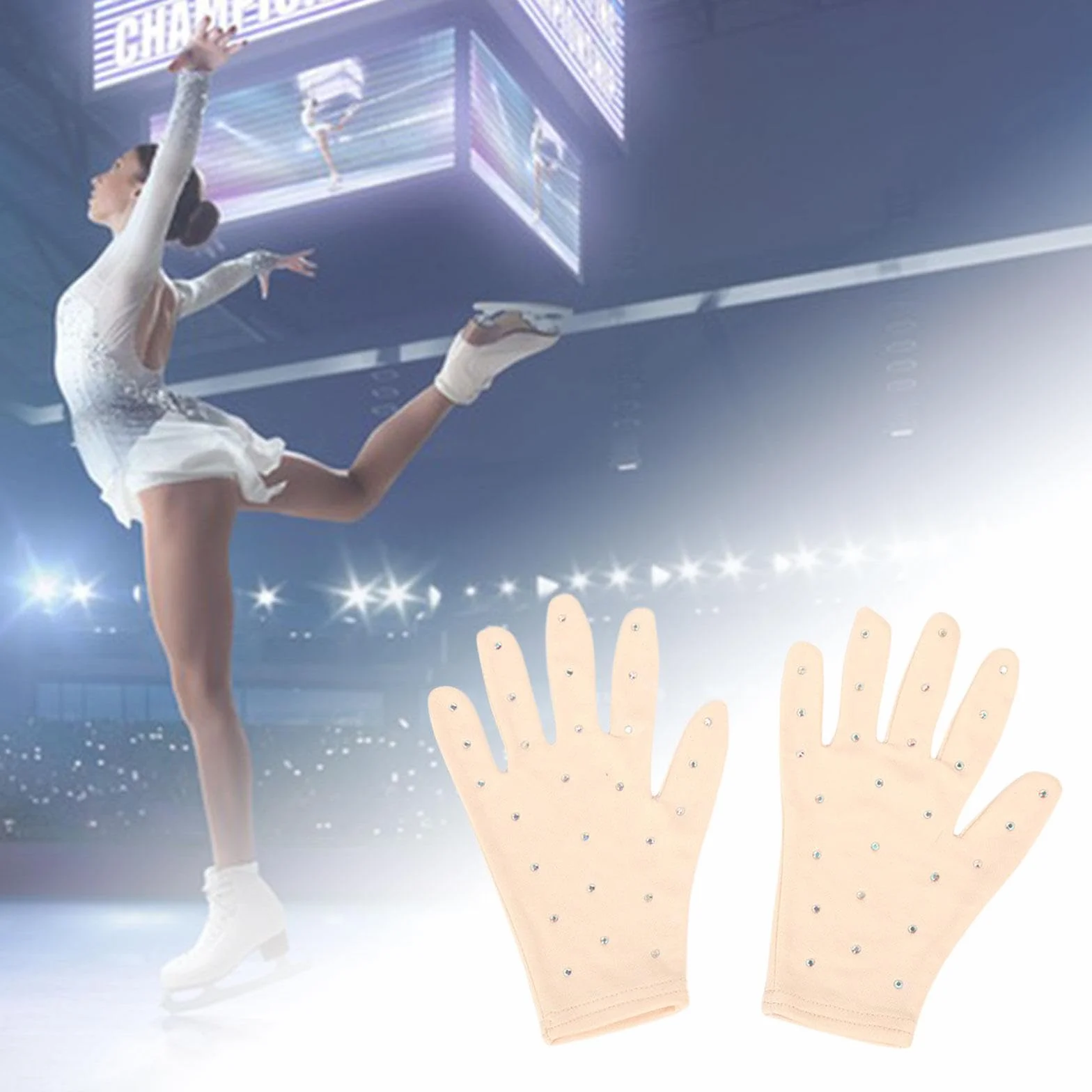 Gants de Compétition de Patinage Artistique Strass Danse Spectacle Entraînement