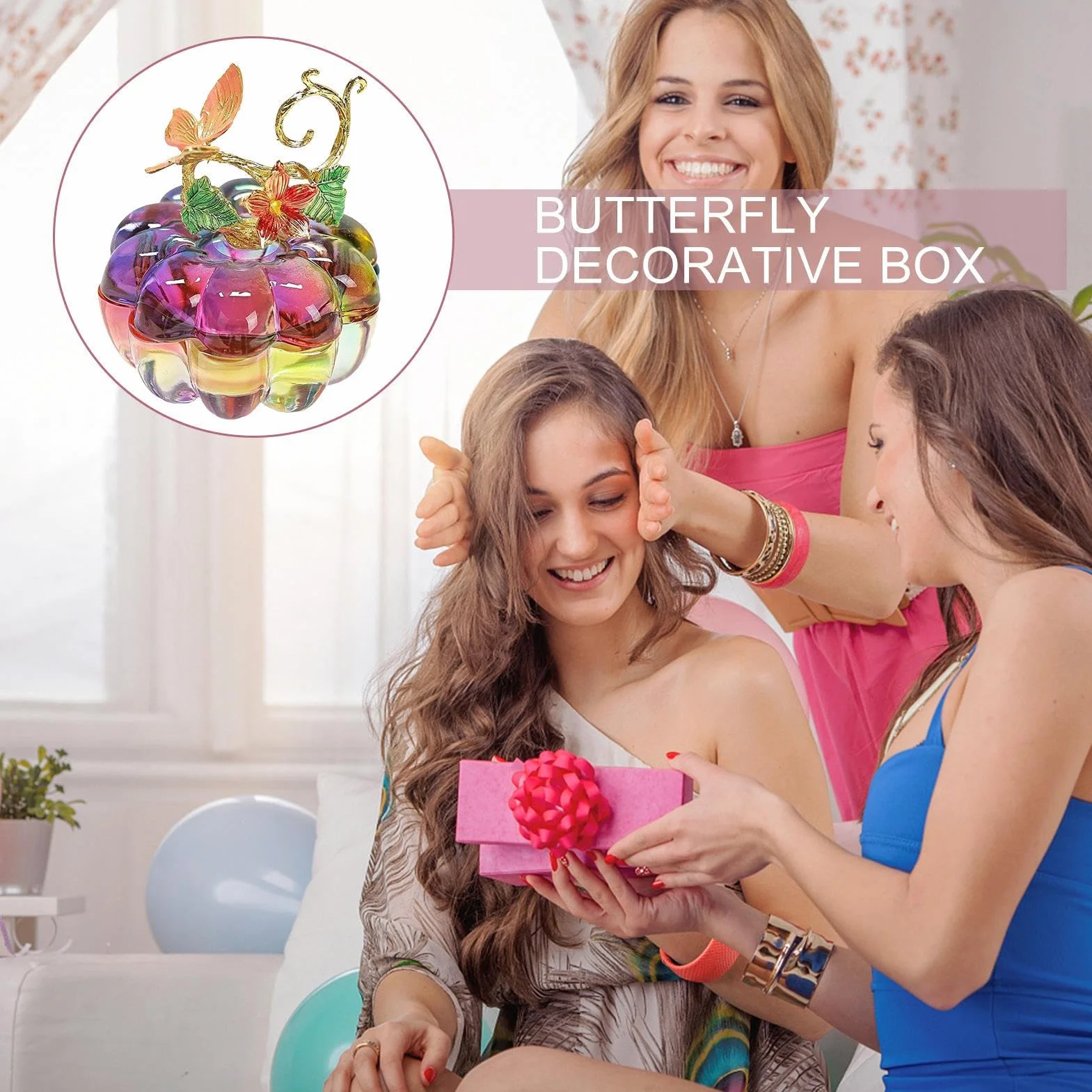 Générique Boîte à bijoux papillon – Vitrine organisateur de rangement élégant pour boucles d'oreilles, cadeau décoration
