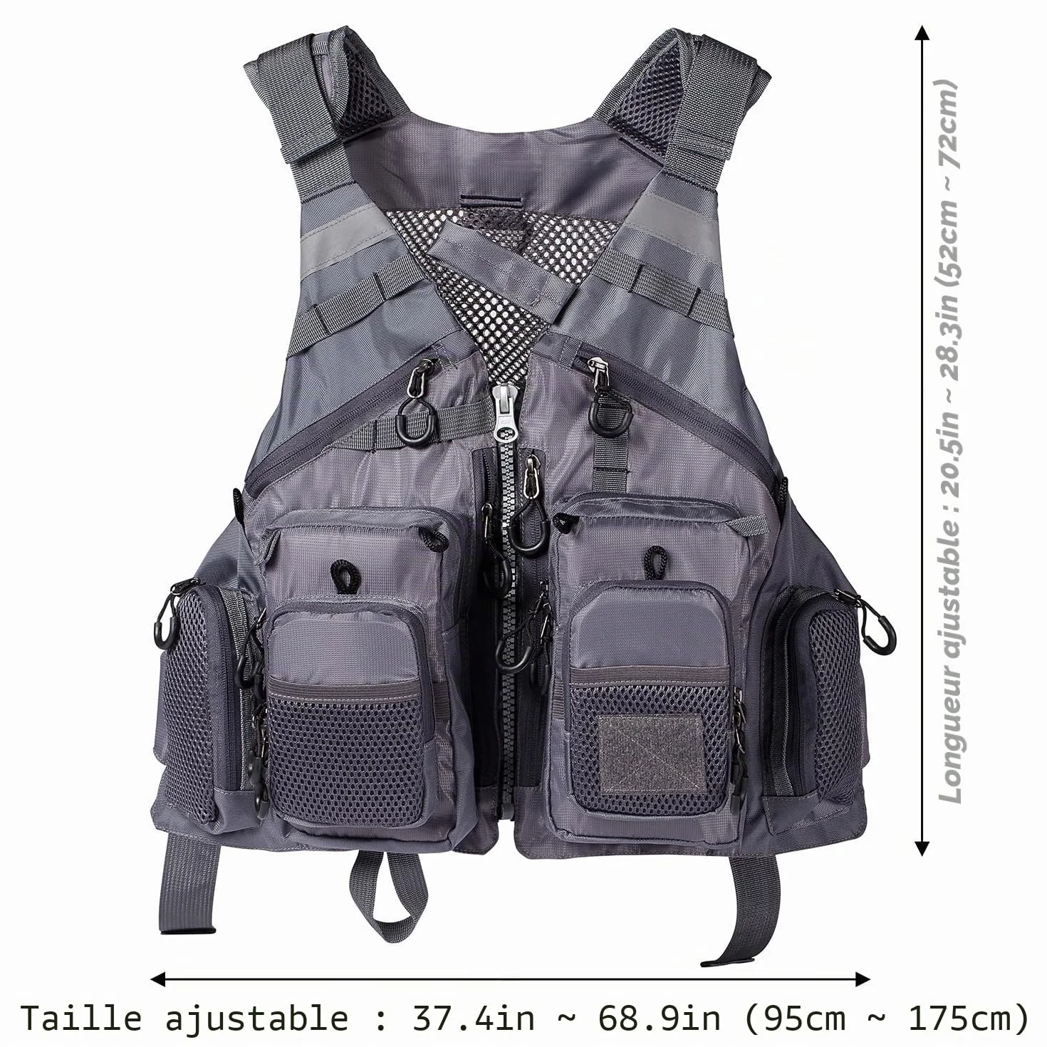 Bassdash Gilet de pêche réglable pour hommes et femmes pêche à la mouche