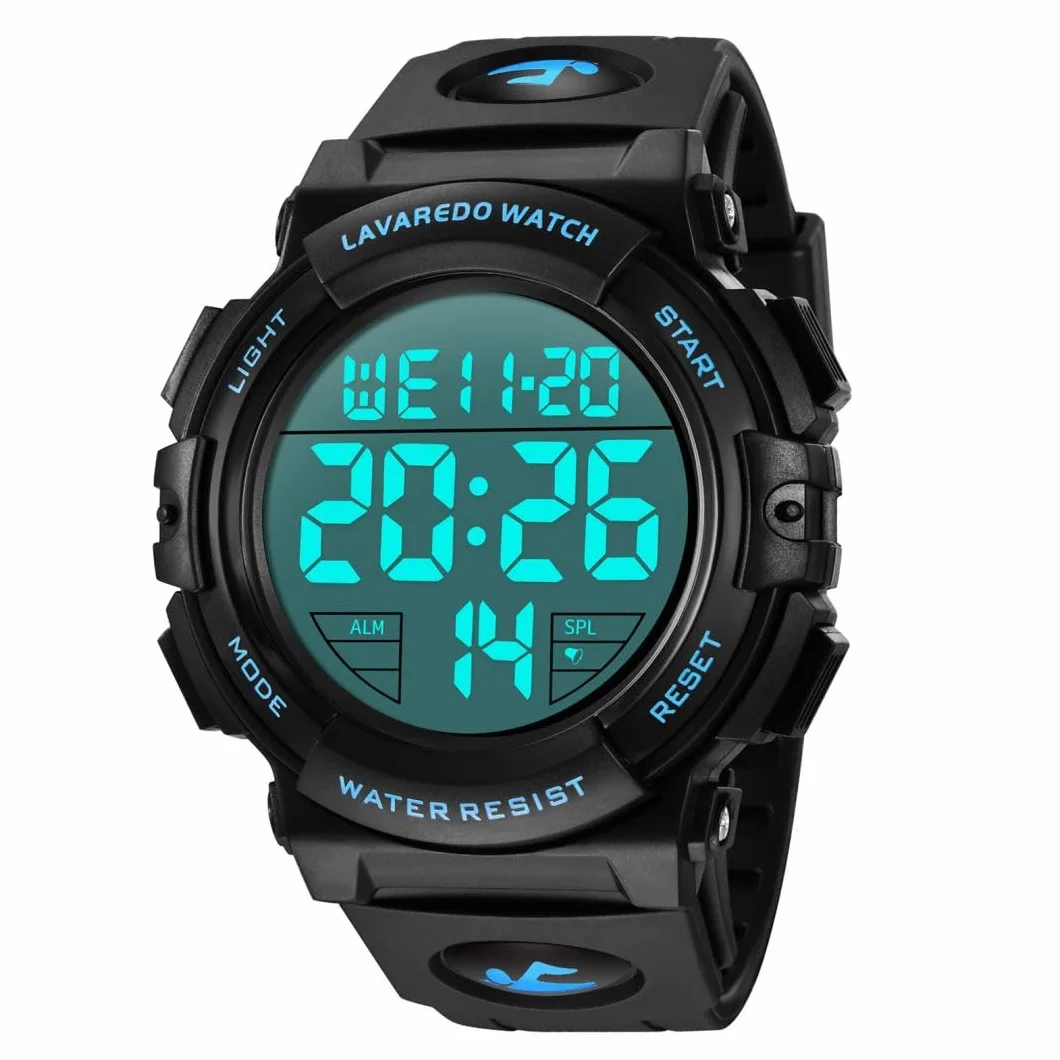BEN NEVIS Montre Numérique Homme 5ATM Chronographe Étanche Sport Extérieur LED Alarme Date