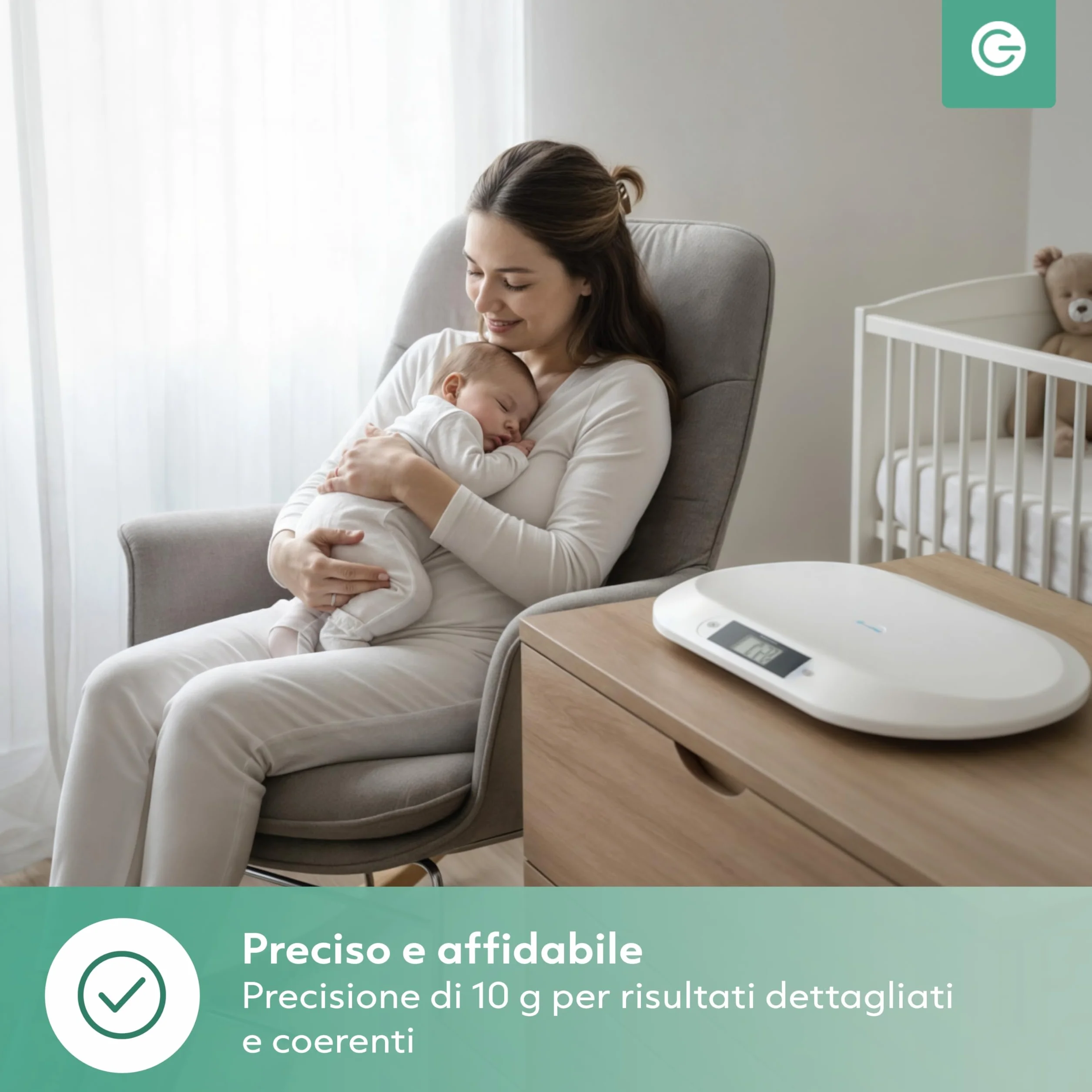 Silvergear Pèse-bébé intelligent Bluetooth Balance numérique bébé 20 kg Application Smart Life