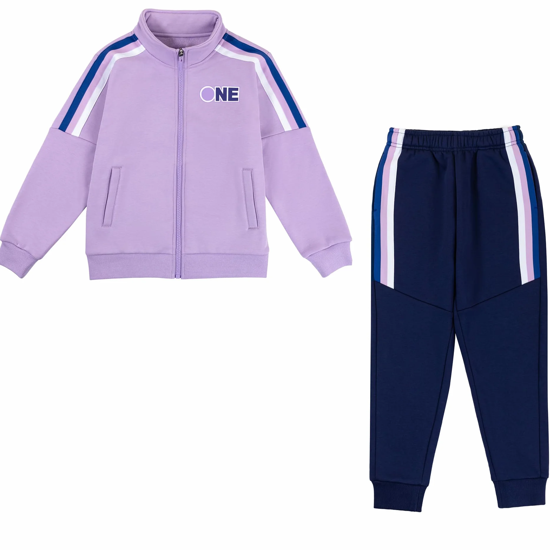 Survêtement 2 Pièces Fille Ensemble Veste et Pantalon Tenue Jogging Âge 4-15 Ans