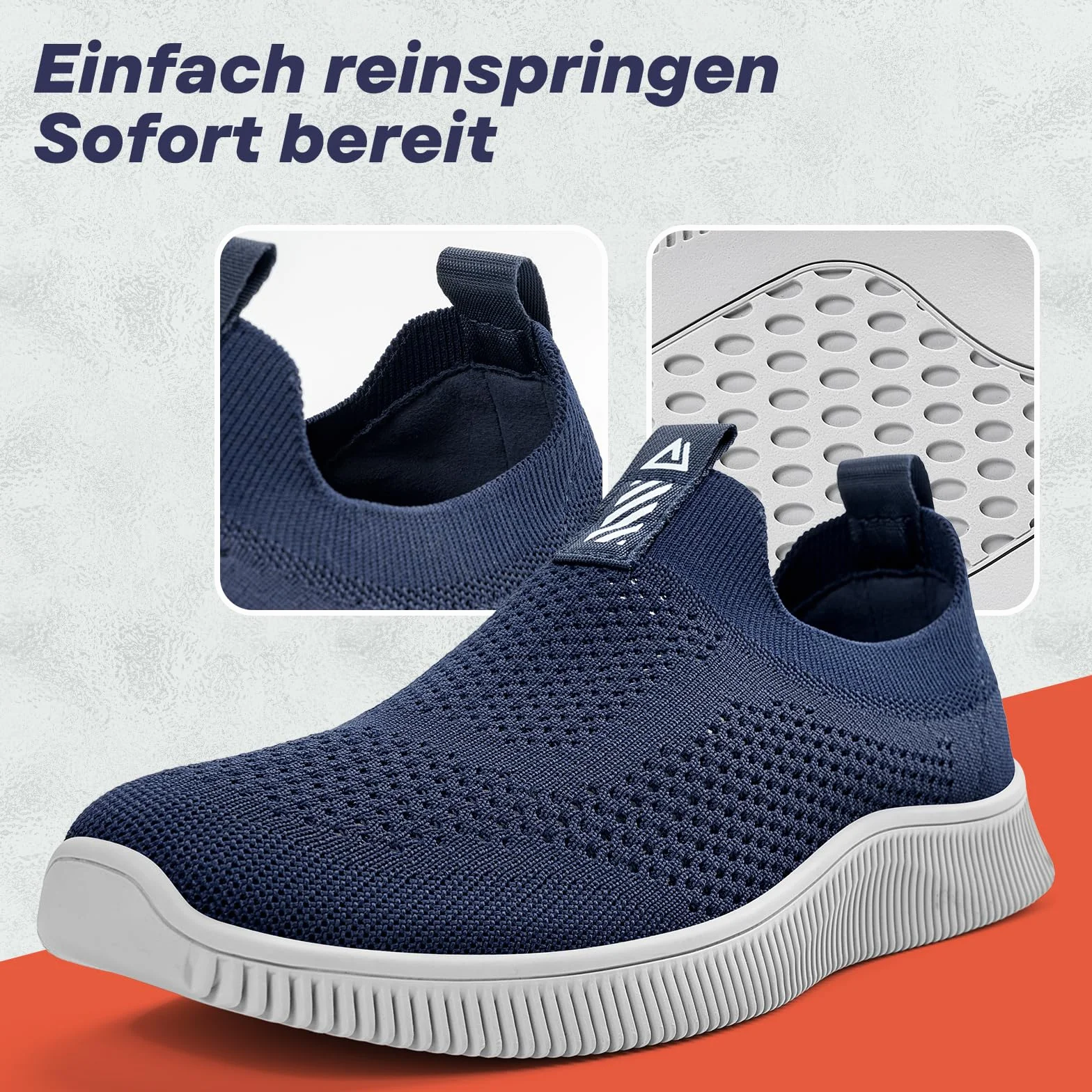 Chaussures Slip on Sneakers sans Lacets De Course Sport Casual Respirantes Légères Outdoor Fitness Gym