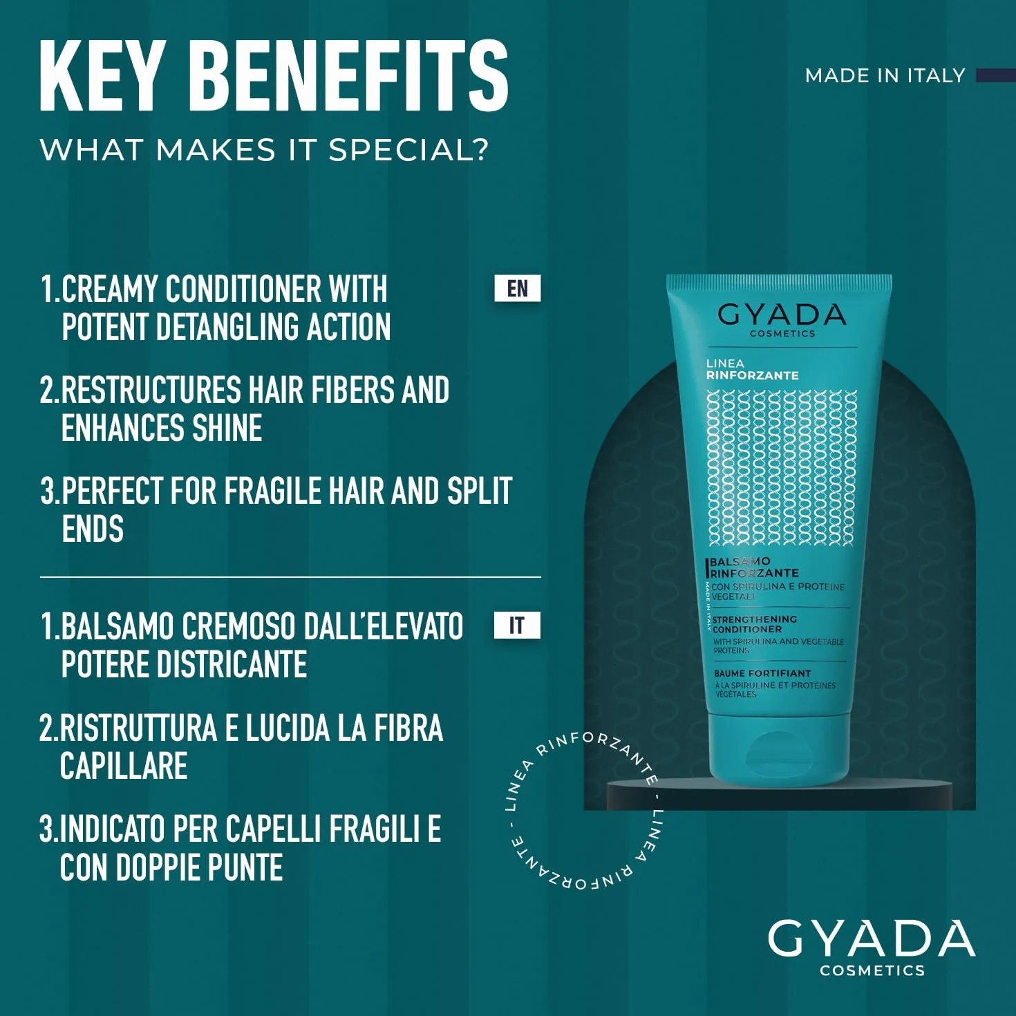 GYADA COSMETICS Après-shampoing fortifiant à la spiruline 200 ml