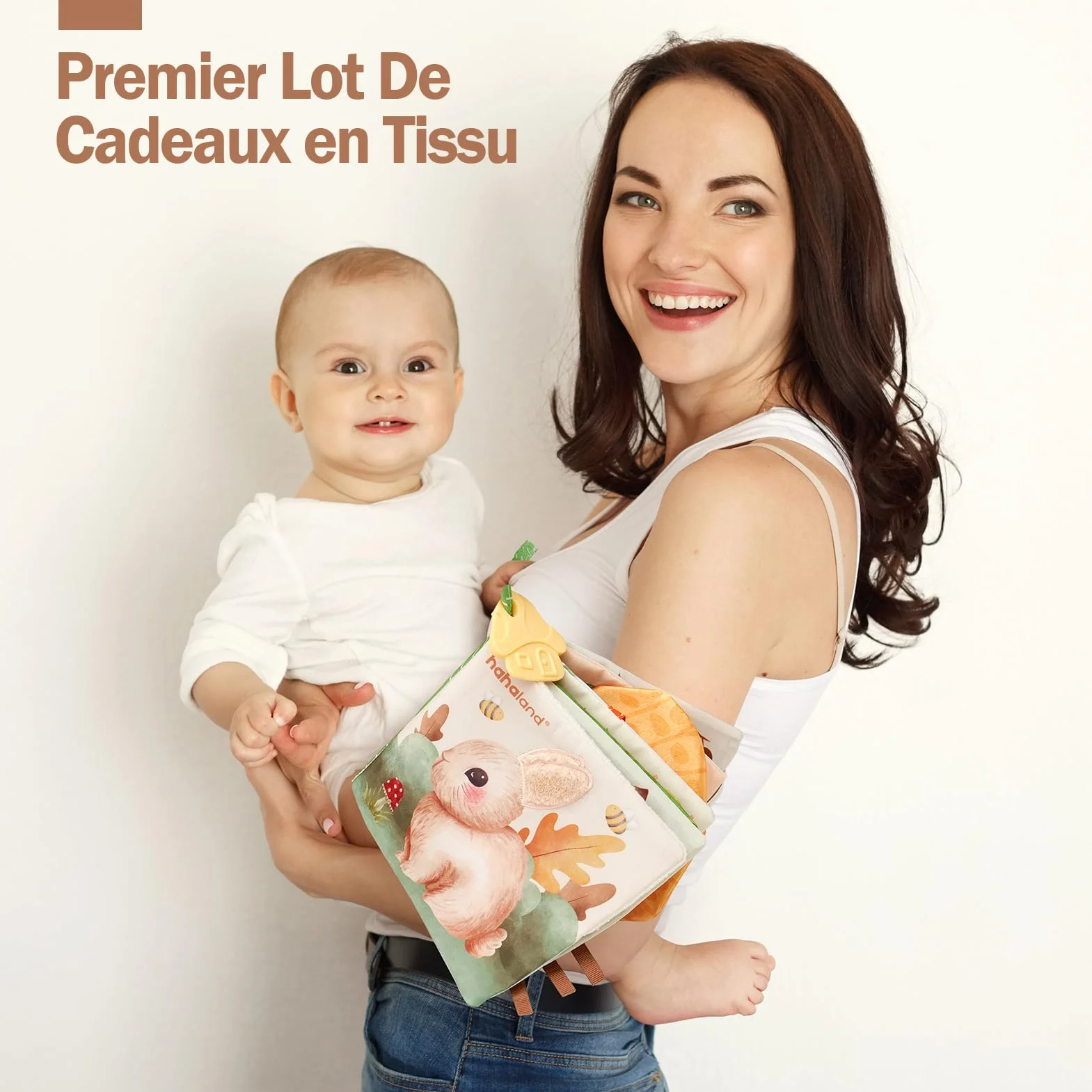 Livres Sensoriels en Tissu Doux pour Bébé 0-6 Mois, Jouet d'Éveil Cadeau Naissance