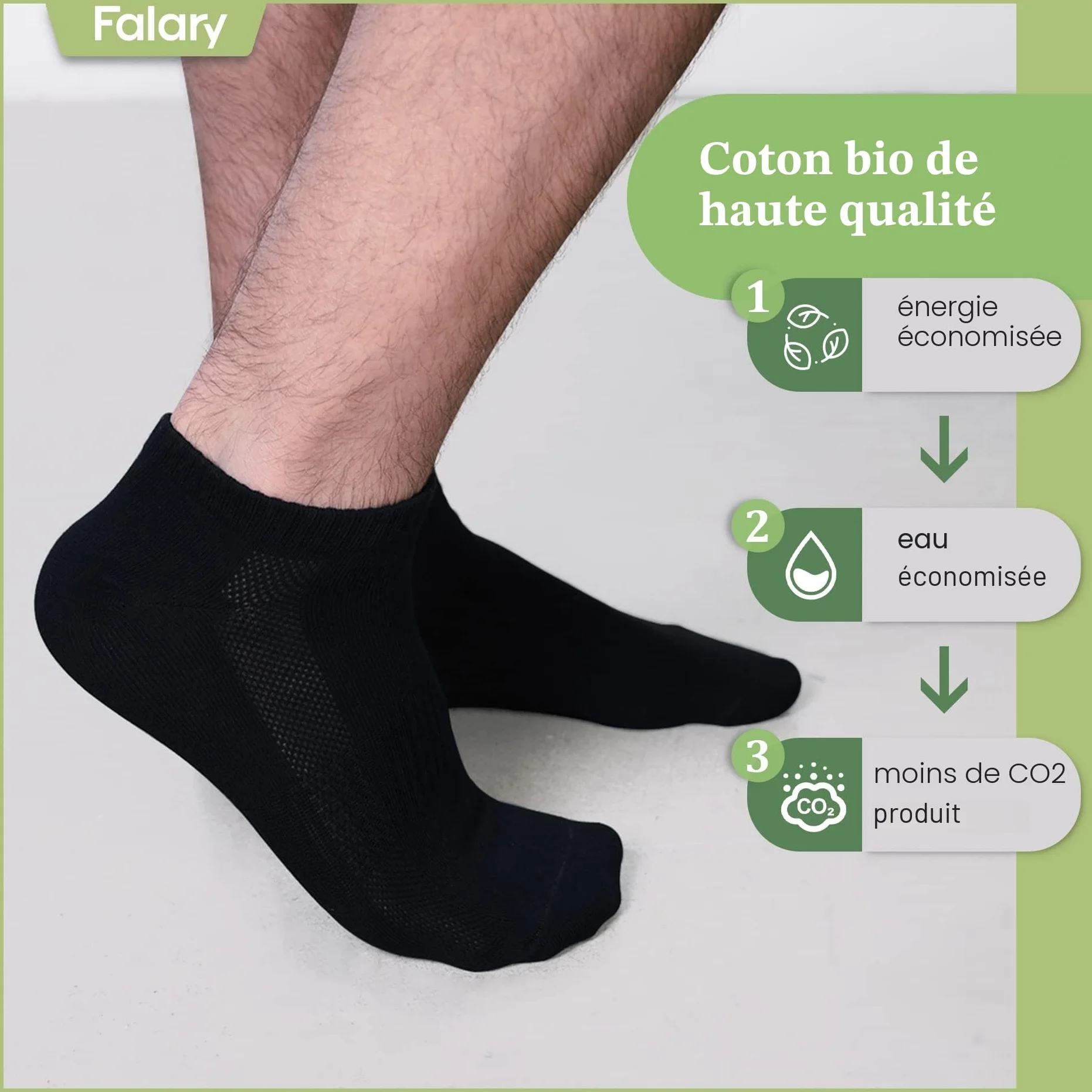 FALARY Chaussettes de Sport Coton 10 Paires Hommes Femme