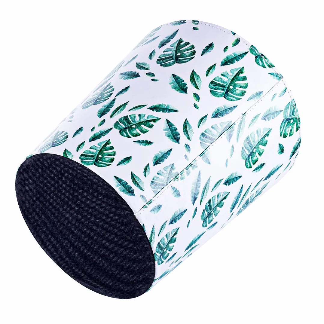 Poubelle en cuir étanche 10 L pour chambre d'enfant vert tropical