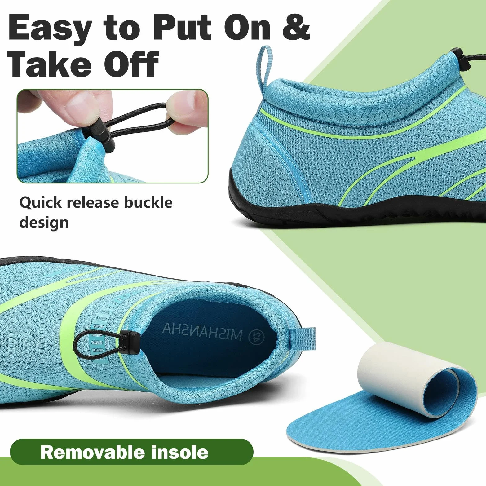 Mishansha Chaussure Aquatique Homme Femme Léger Antidérapant Respirant