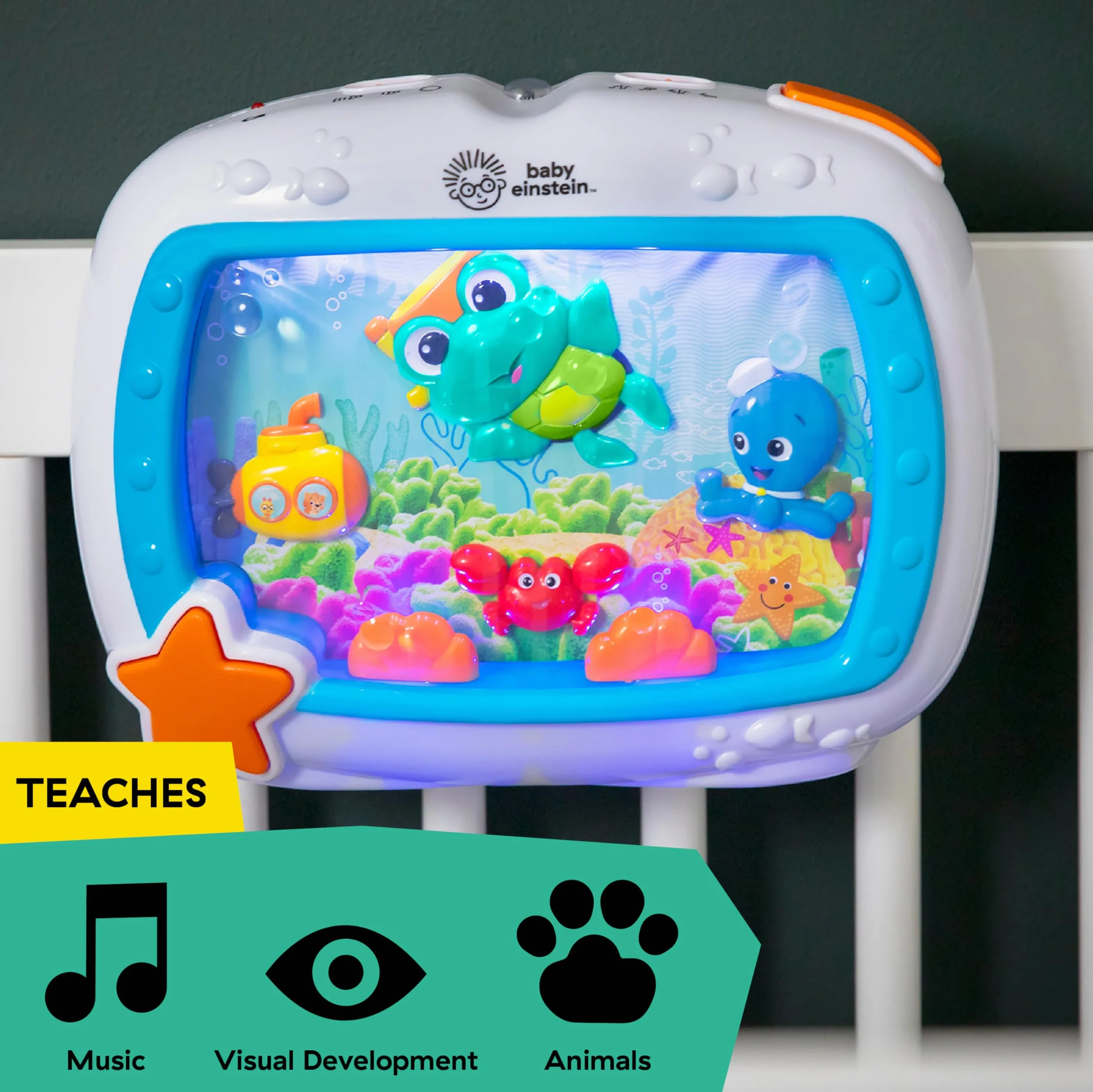 Baby Einstein Sea Dreams Soother, Veilleuse Bébé Musicale et Lumineuse avec Bruit Blanc, 0+ Mois