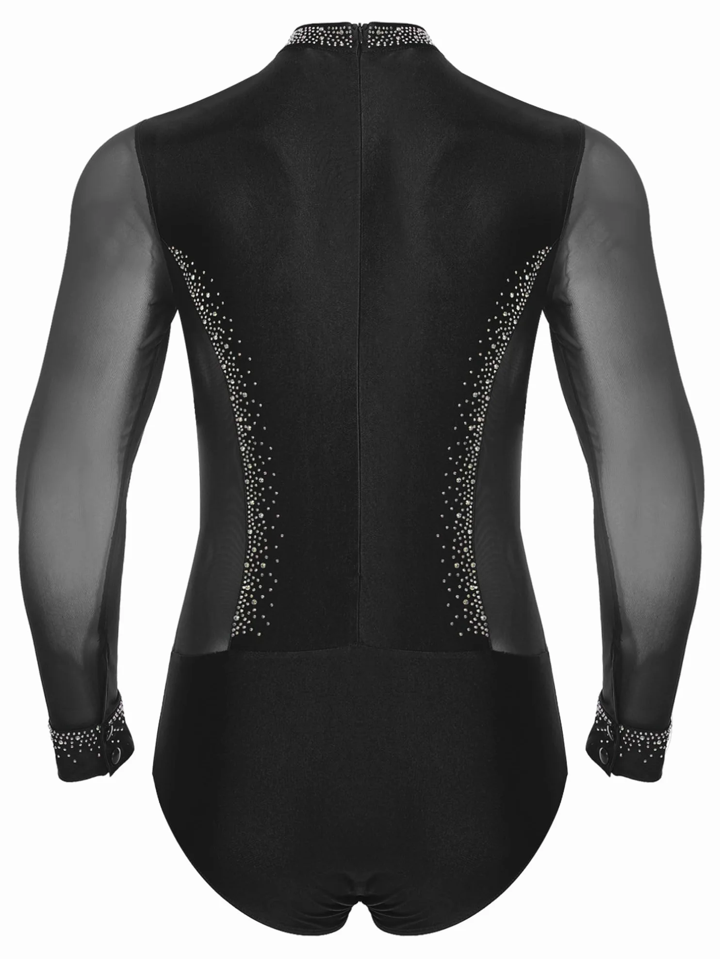 Justaucorps Danse Latine Homme Strass Gymnastique Patinage Body Leotard