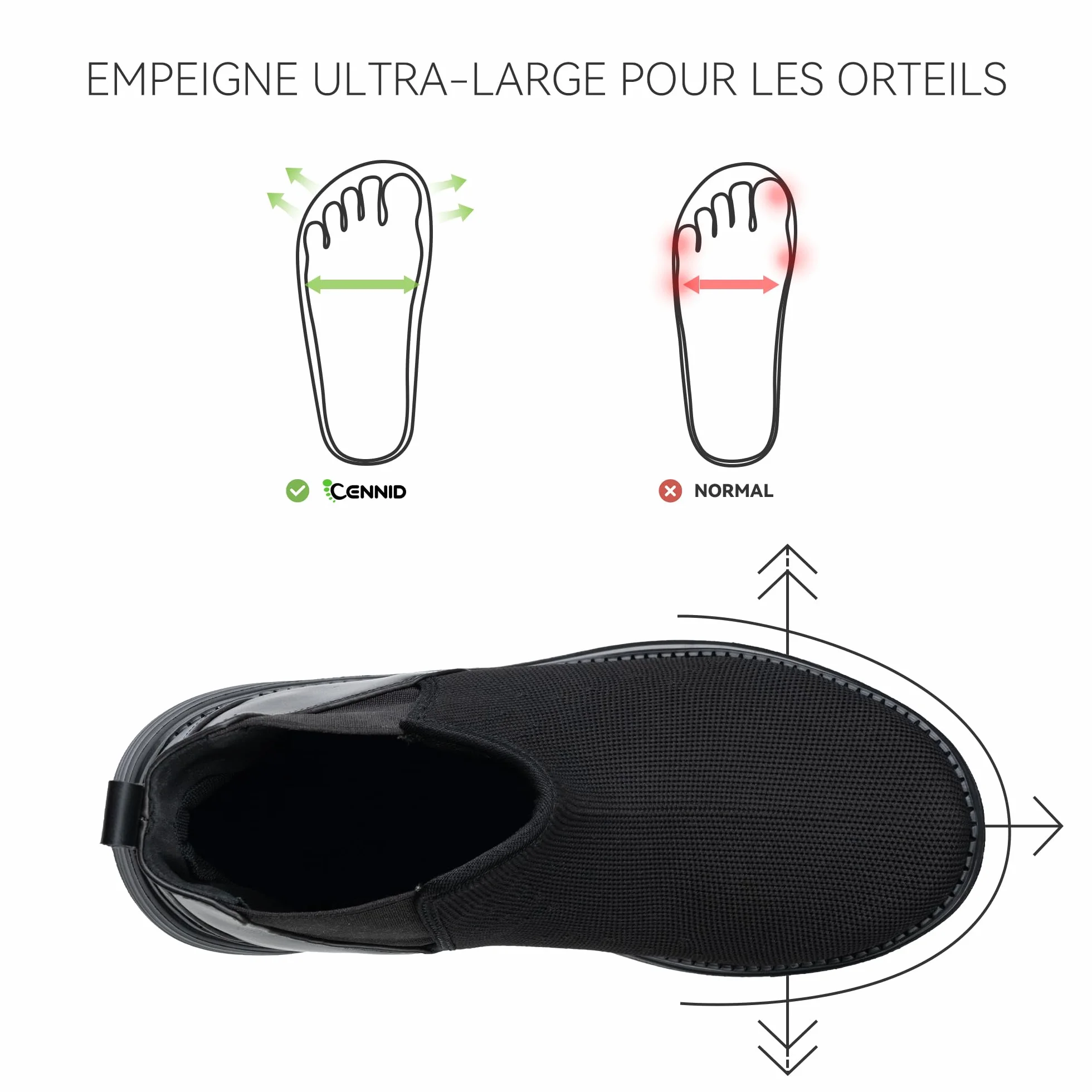 Femme imperméables Chelsea Bottes Cheville Orthopédiques Bottines Confort