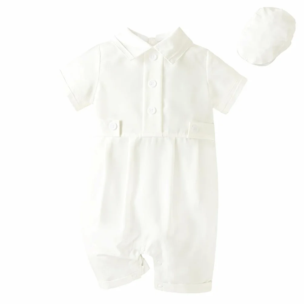 Lito Angels Tenue de Bapteme Bebe Grenouillère Baptismale Béret Nouveau-Nés 6-24 Mois