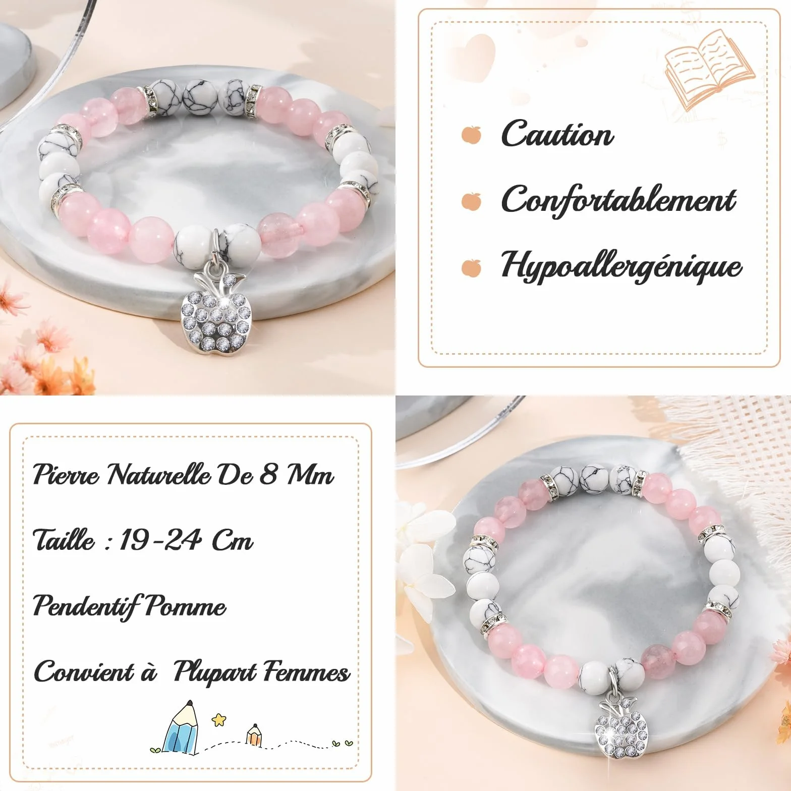 Bracelet Cadeau Maîtresse Professeur Fin d'Année École