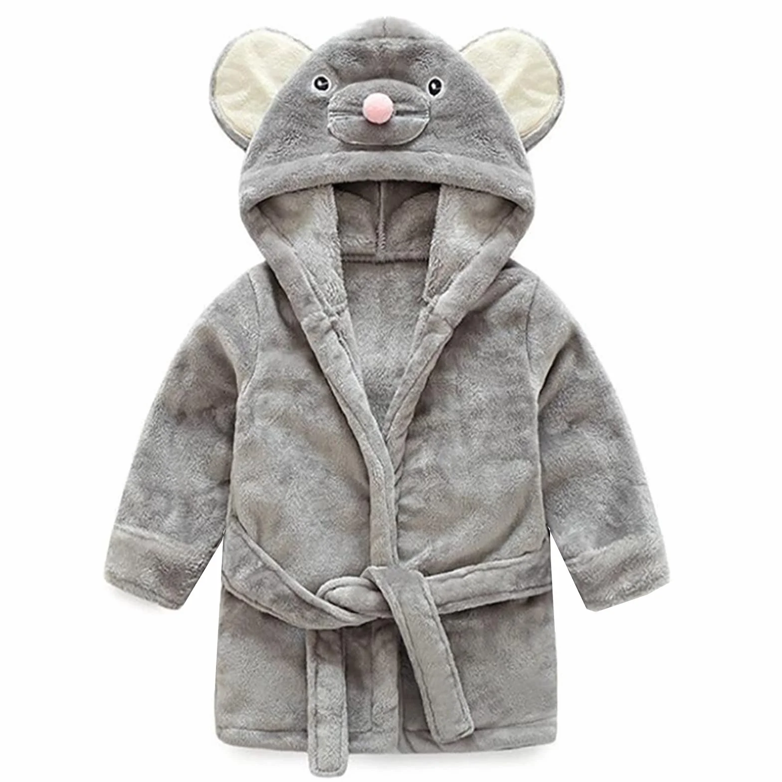 Peignoir de Bain Enfant Ultra Doux Léger avec Capuche Absorbant 1-5 Ans