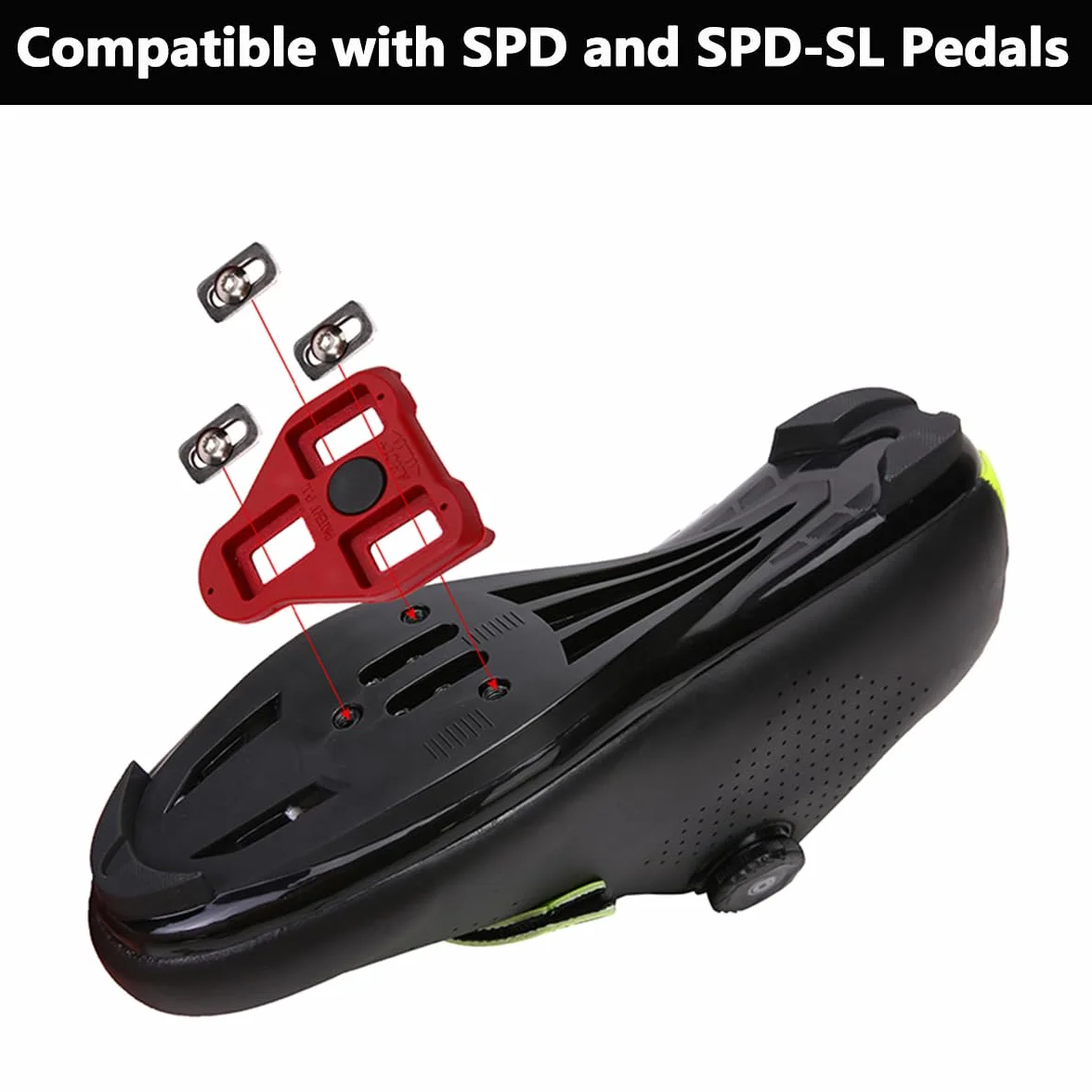 FANSU Chaussure Velo Route Homme, Cyclisme Chaussures Hommes compatibles Look SPD SPD-SL Delta