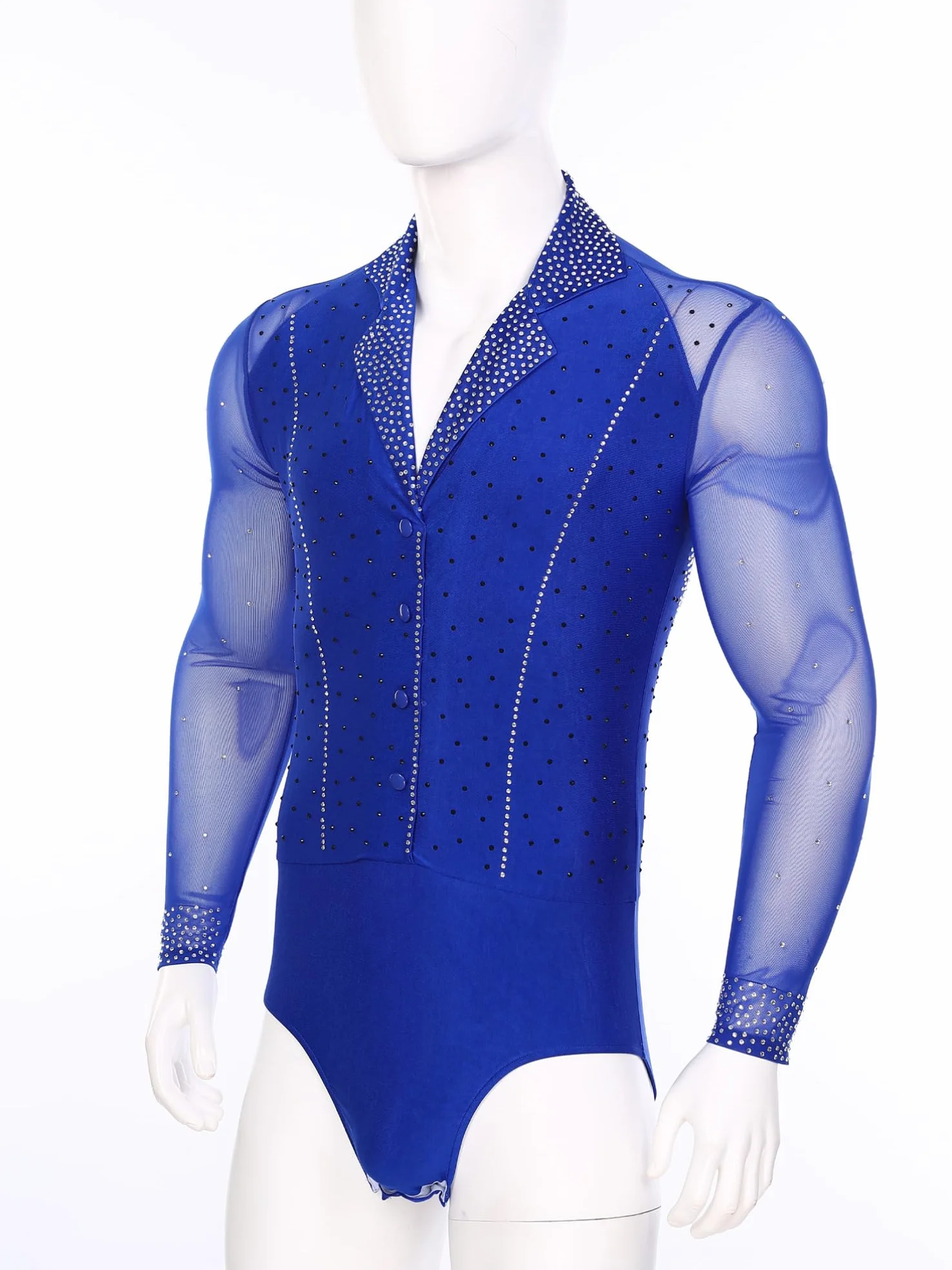 Body Danse Latine Homme Manche Longue Justaucorps Gymnastique