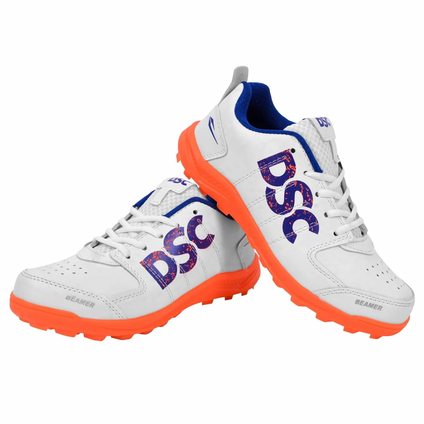 DSC Beamer Cricket Shoes Size 8 UK Fluro Yellow-White