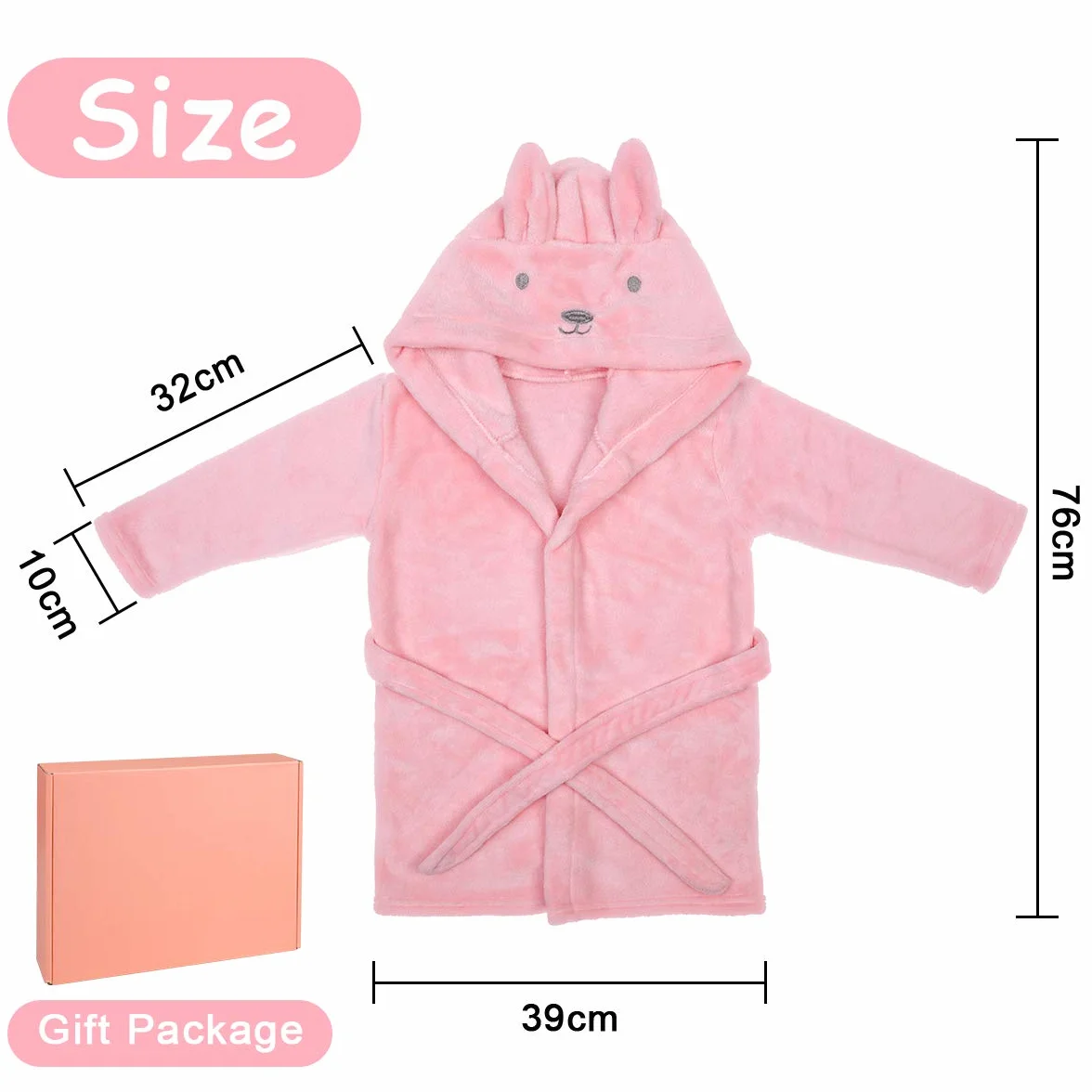 Peignoir de Bain Enfant Peluche Bébé Garçon Fille Capuche Animal Doux Chaud Polaire Robe de Chambre 0-3 Ans
