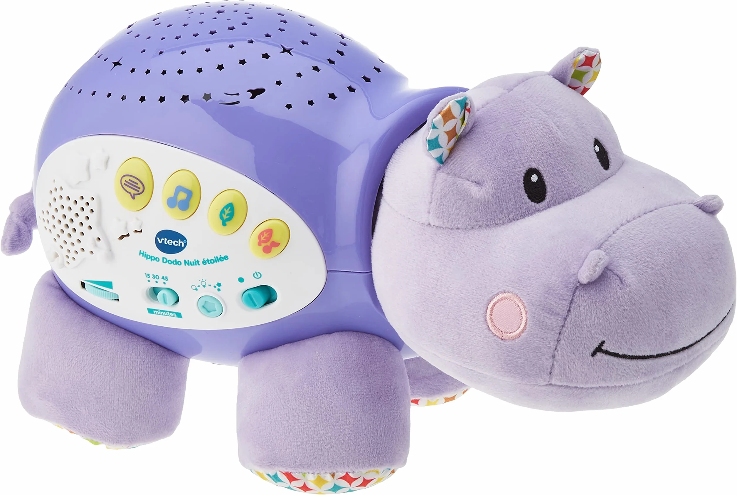 VTech Hippo Dodo Nuit Étoilée Veilleuse Bébé Musicale Projection Lumineuse au Plafond Cadeau de Naissance