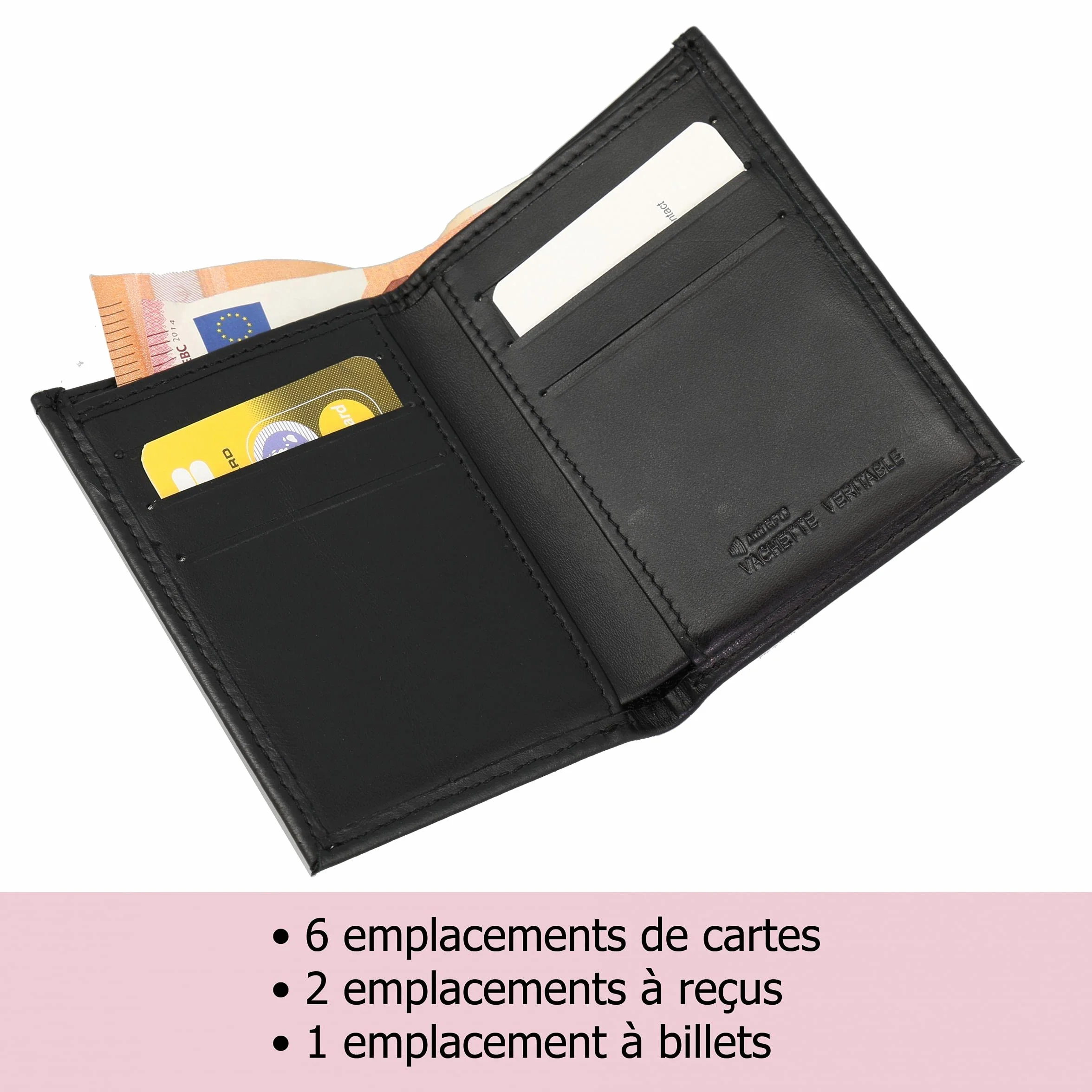 Porte-Cartes en Cuir de Vachette pour Cartes de Crédit, Fidélité et Visites, pour Femme et Homme