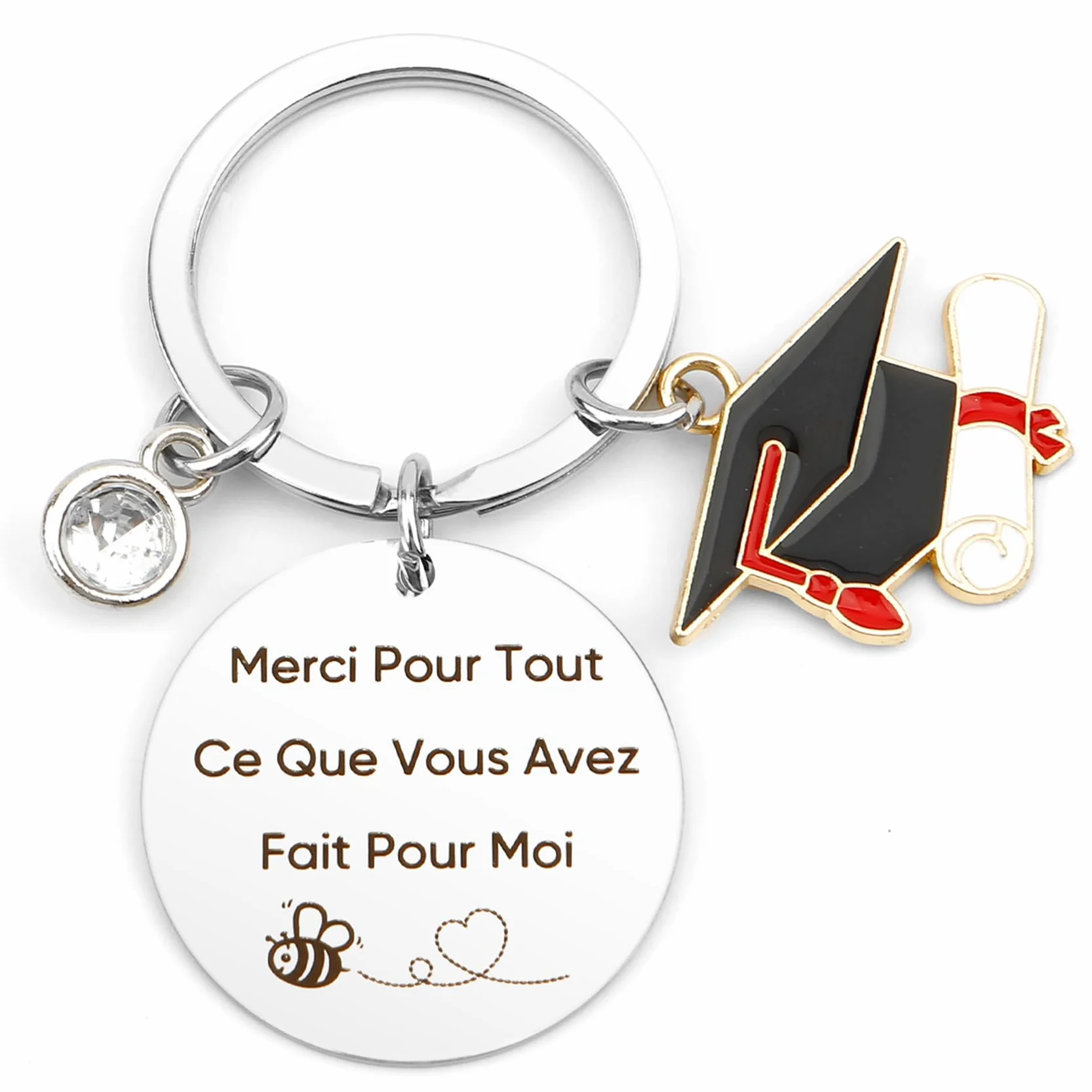 Cadeau Maîtresse d'École Fin d'Année Porte Clef Merci Atsem Professeur