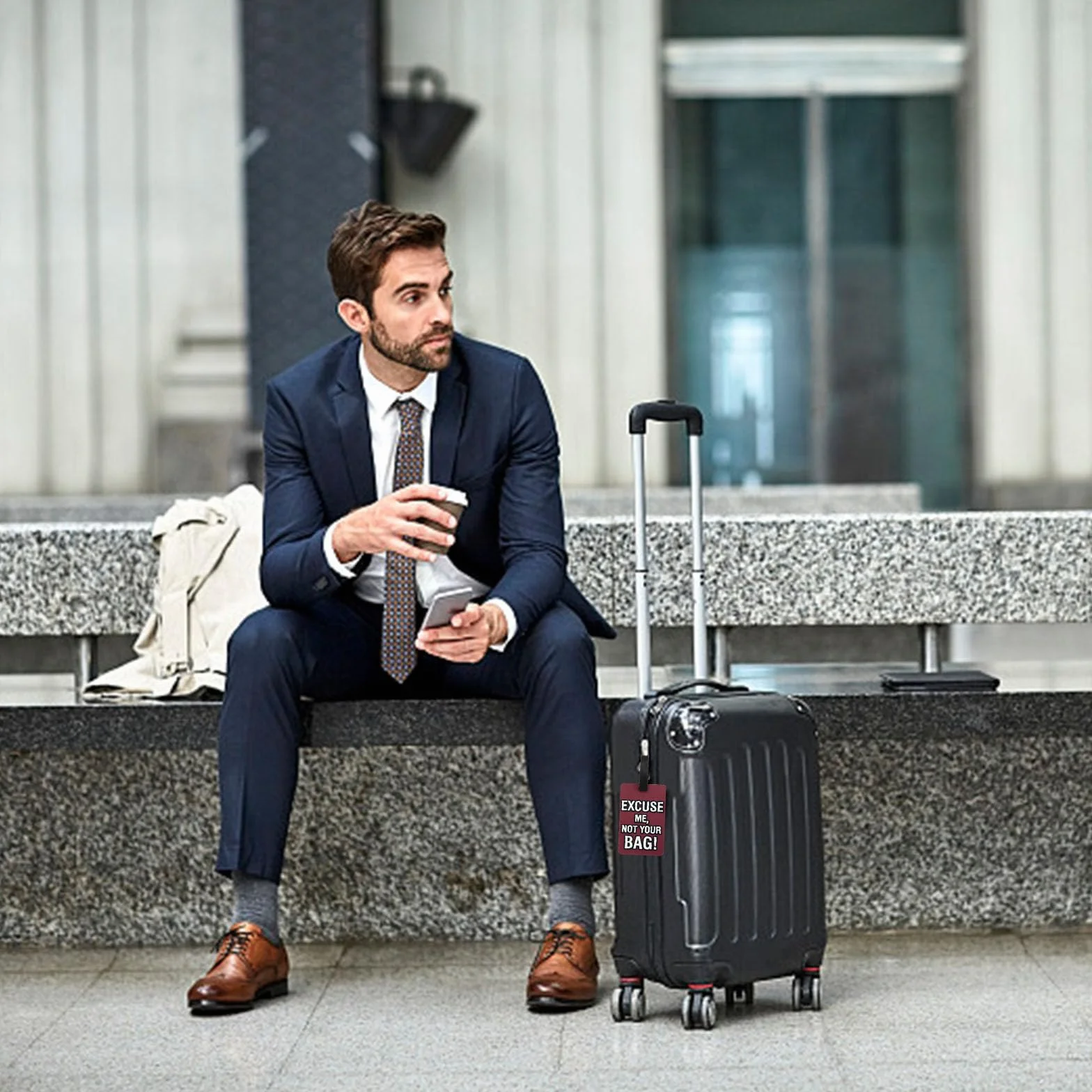 Étiquette de Bagage 6 Pièces avec Étiquette d'Adresse pour Valise Voyage Avion