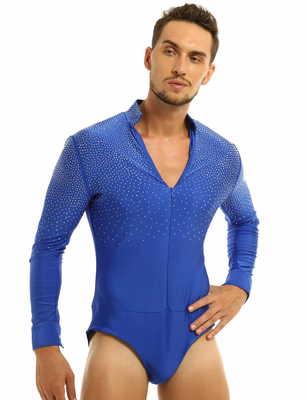 Justaucorps Danse Latine Homme Body Danse Classique Gymnastique Manches Longues