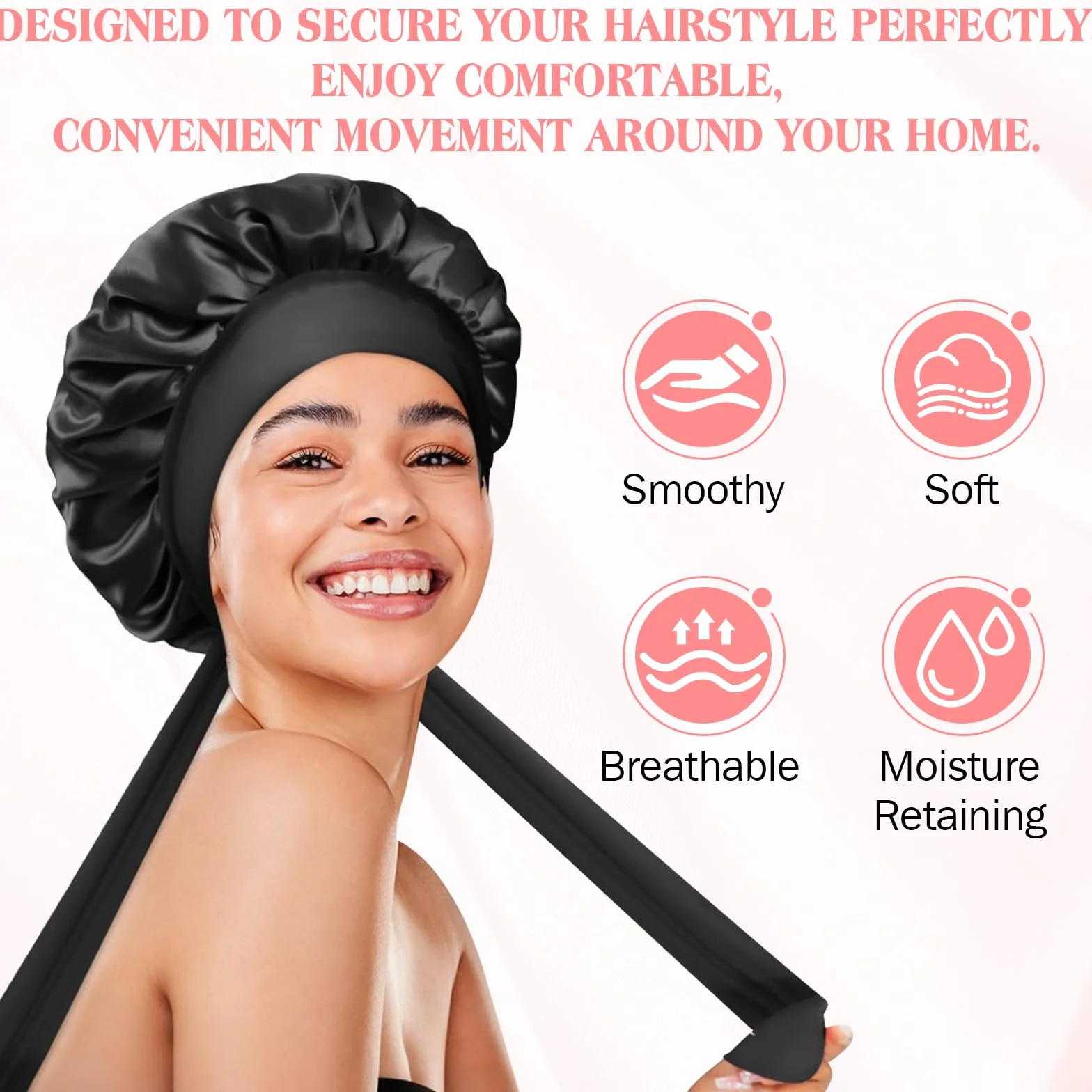 Zorplex Lot de 2 Bonnet Soie Cheveux Nuit, Capuchon de Sommeil Ajustable avec Élastique, Protection Cheveux