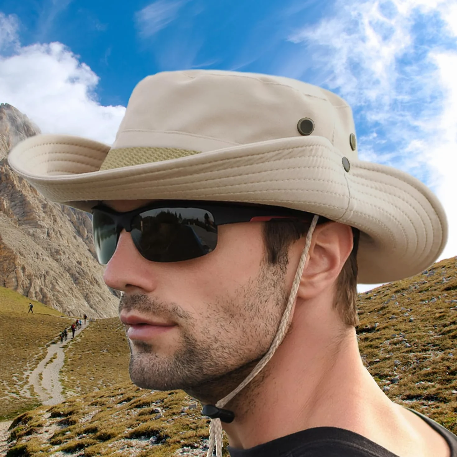 Favuit Chapeau de Protection Solaire à Large Bord Pliable Respirant pour Pêche Chasse Camping
