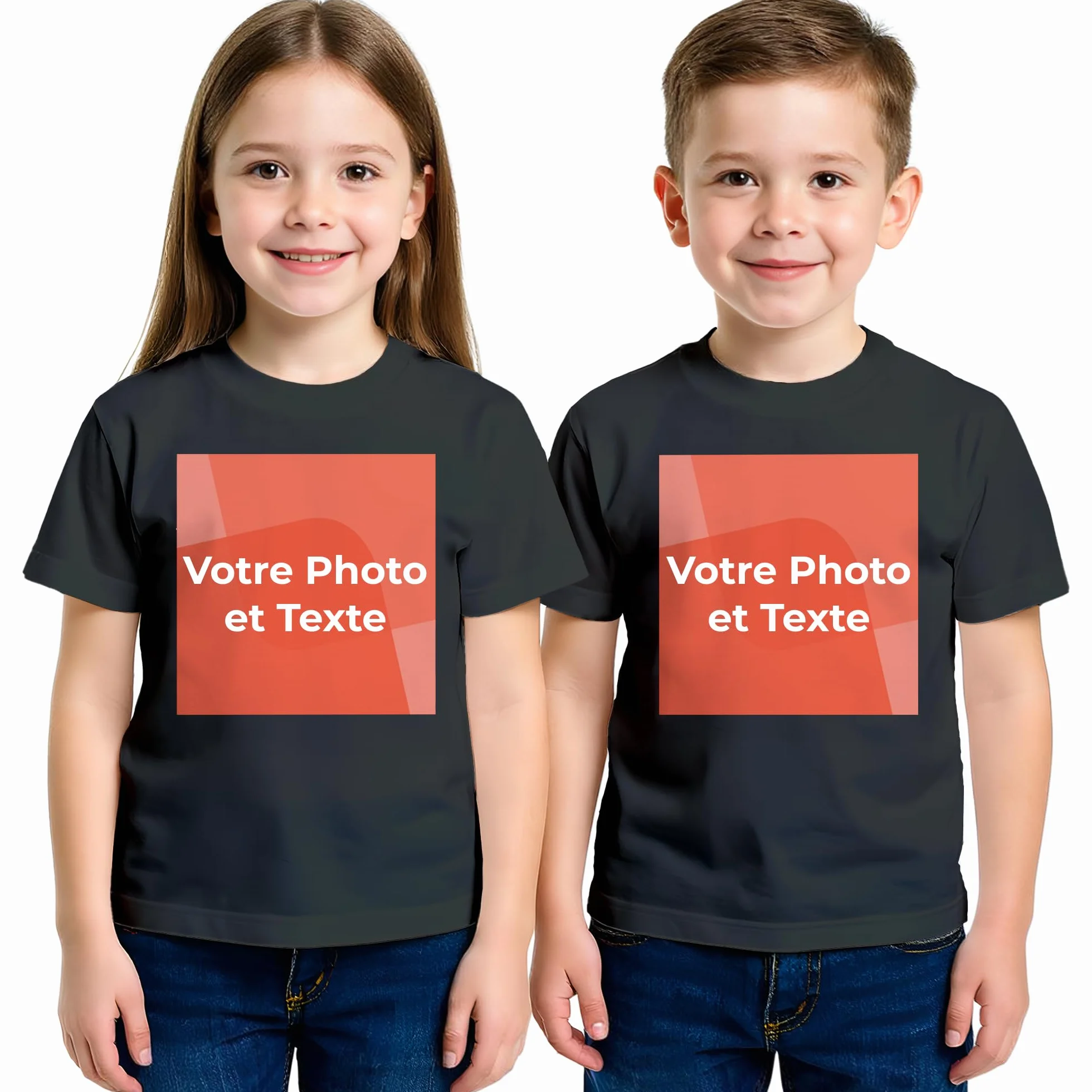 Cimpress T-Shirt Enfant Personnalisable 100% Coton Col Rond Imprimé Photo Plusieurs Tailles Lavable en Machine