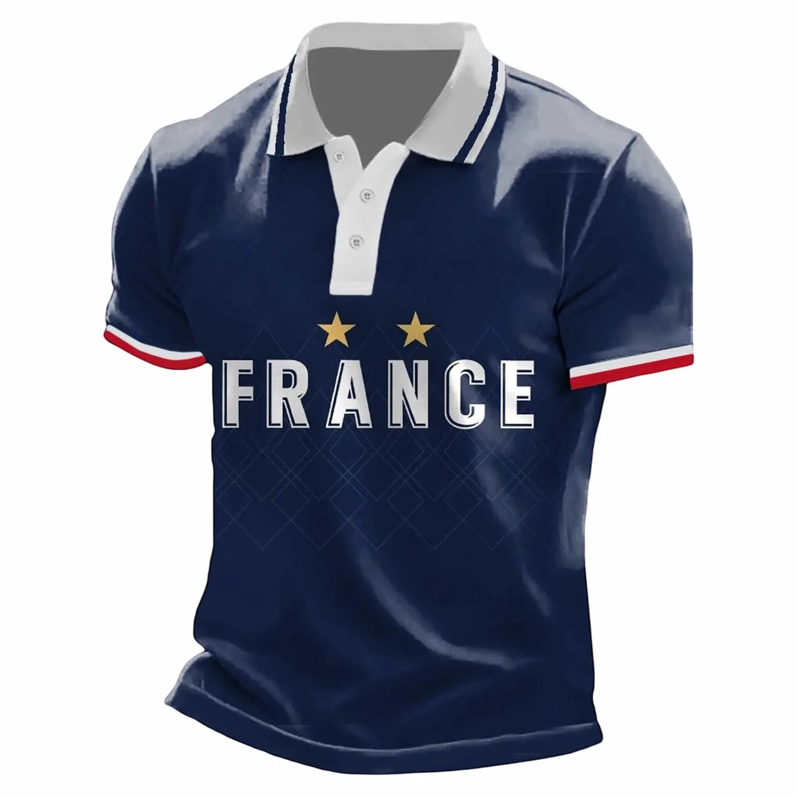 Maillot de Foot France 2026 Polos Homme Manches Courtes Imprimé Supporter Football T-Shirt