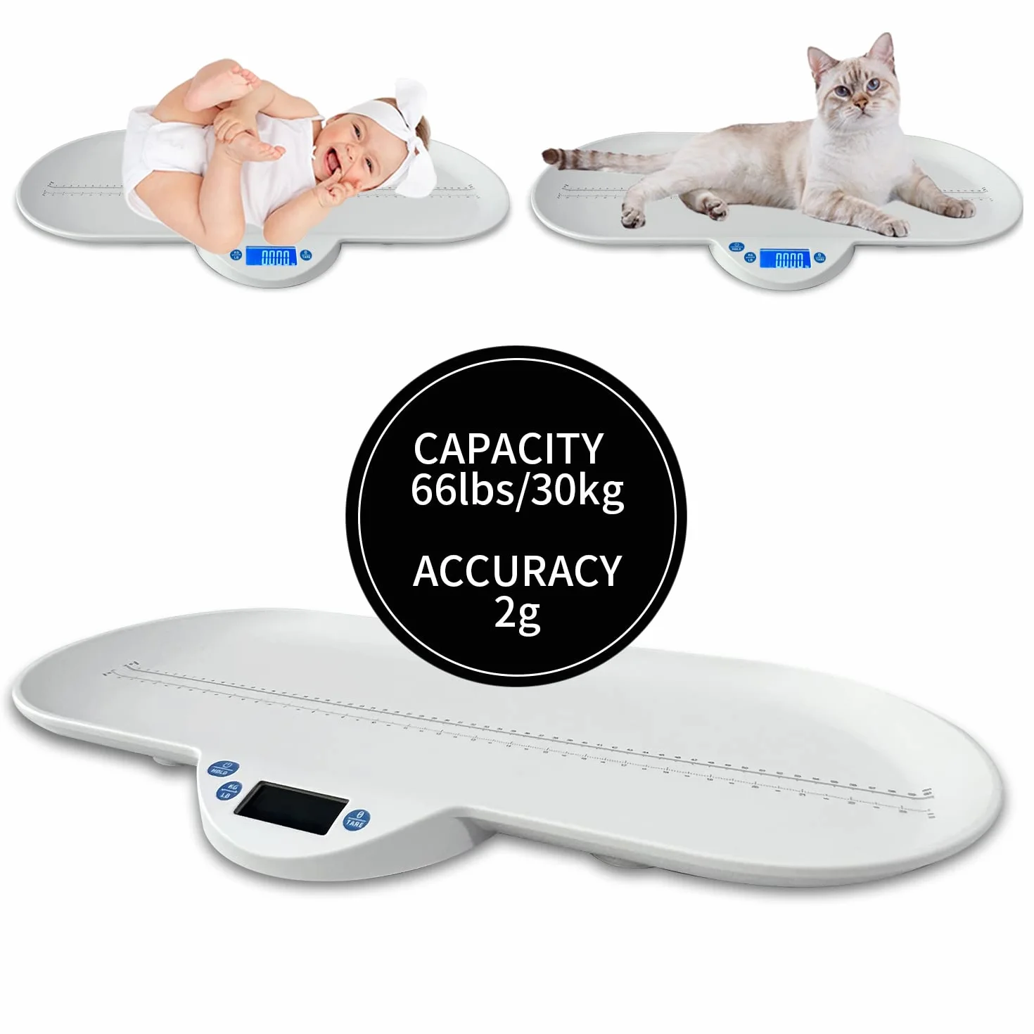 Pèse-personne électronique multifonctionnel pour adultes, bébés, chatons et chiots