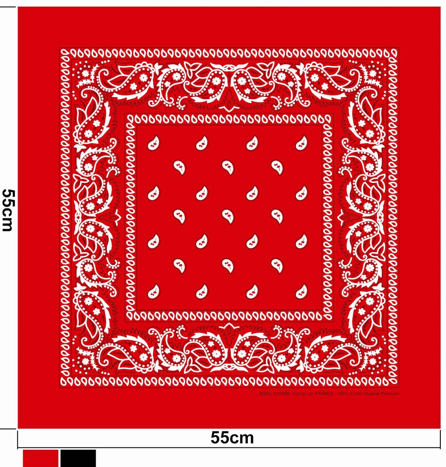 Lot de bandana 100% Coton Paisley 25 Couleurs au Choix - Lot 5/10/20