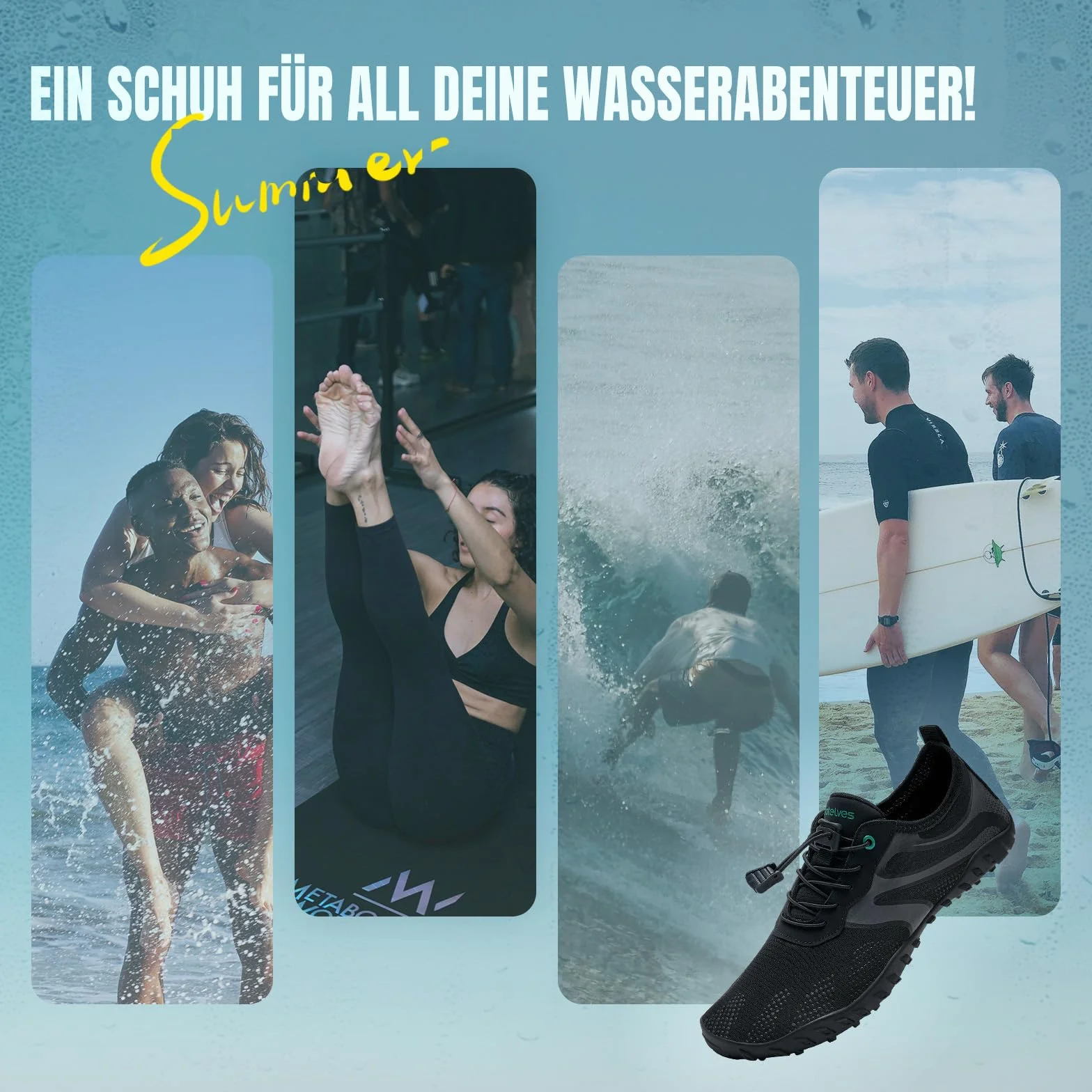 Chaussures Aquatiques Homme Femme Antidérapant Respirant Séchage Rapide Plage Surf Piscine
