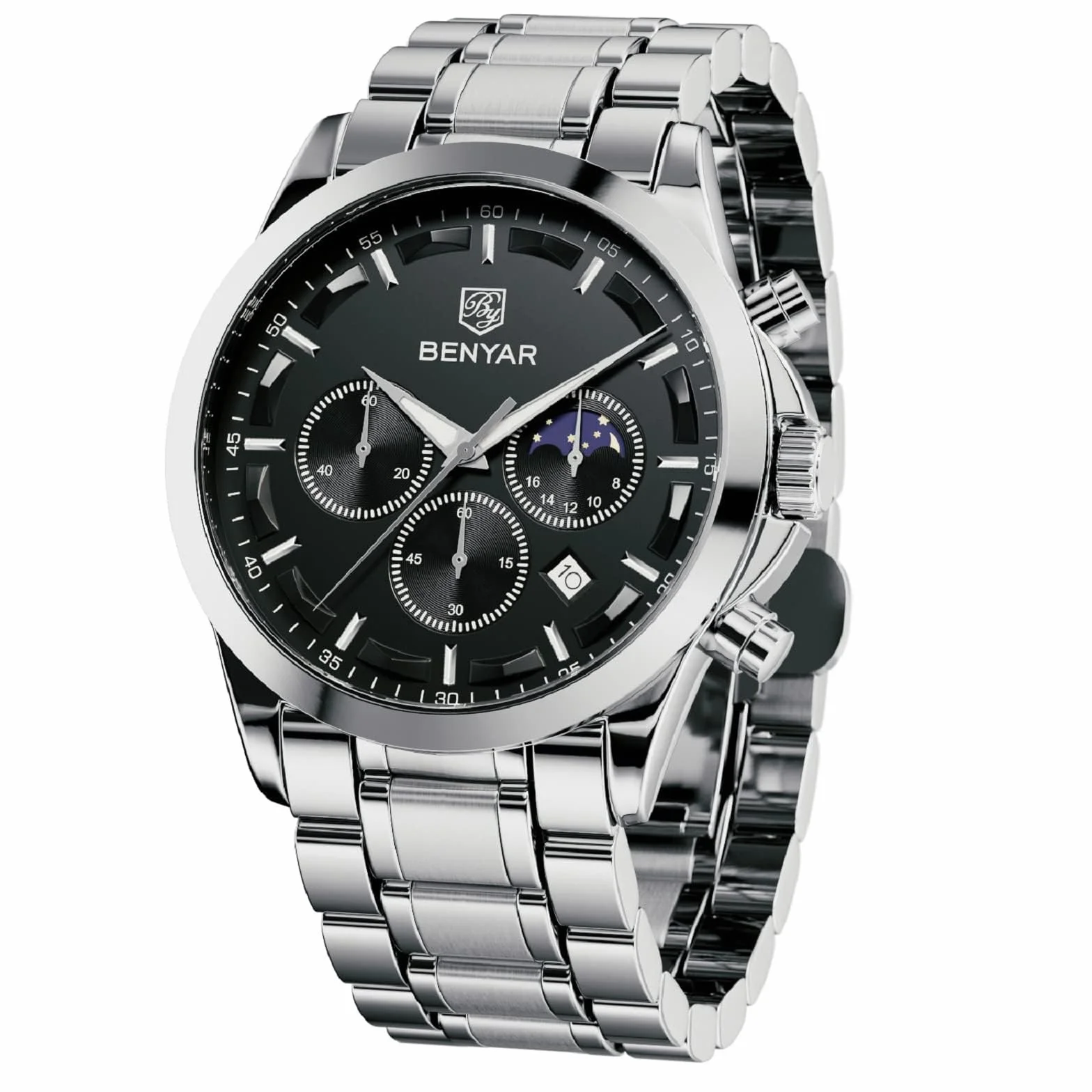 Montre Homme Chronographe Etanche Lumineuse Date Grand Cadran Quartz BENYAR