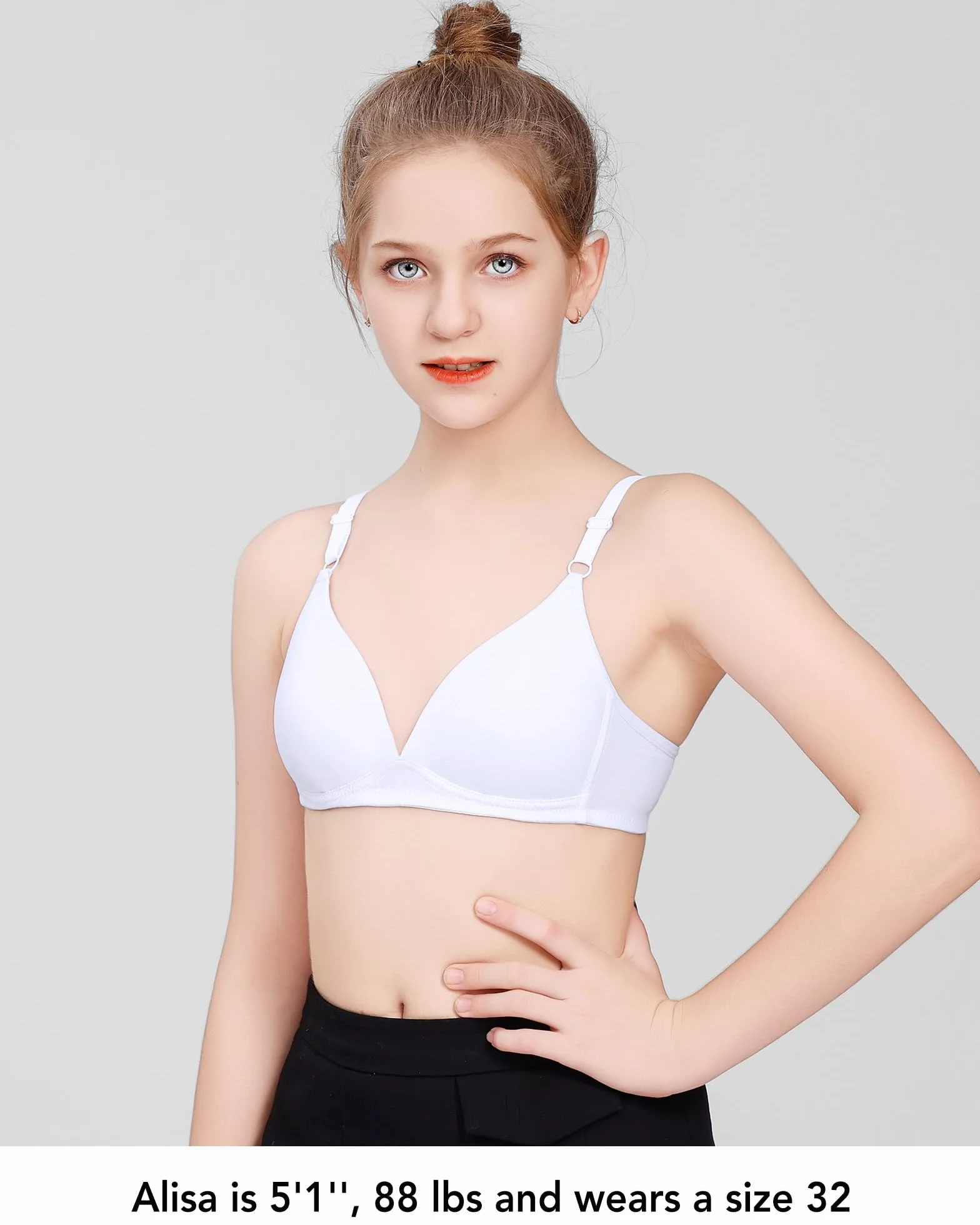 SALIA GIRL Soutiens-Gorge en Coton Rembourrés Souples sans Armatures pour Filles 12-14 Ans