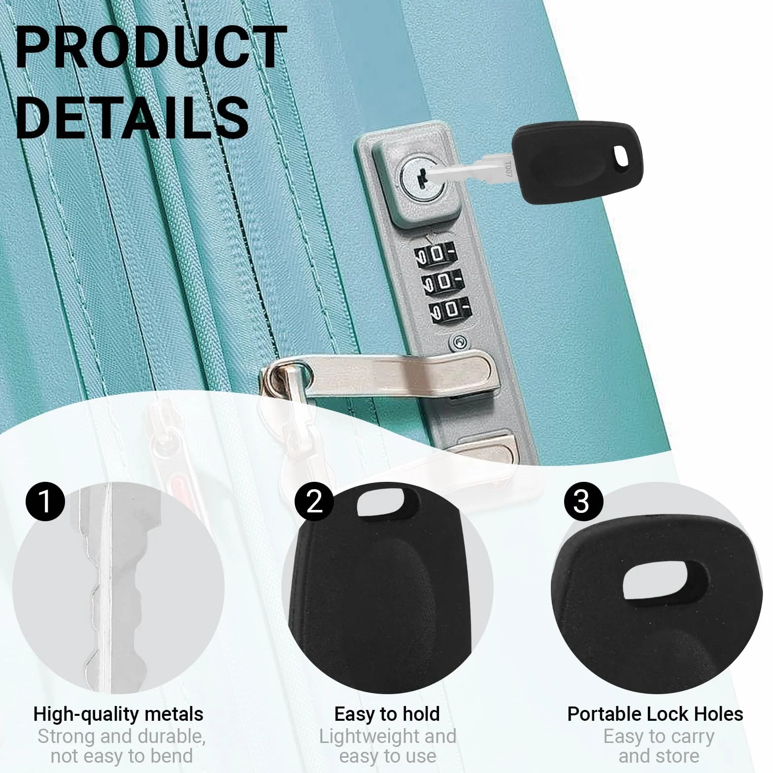 Clés Compatibles TSA 007 pour Valise, Clé de Voyage de Verrouillage Bagages TSA (2 Pièces)