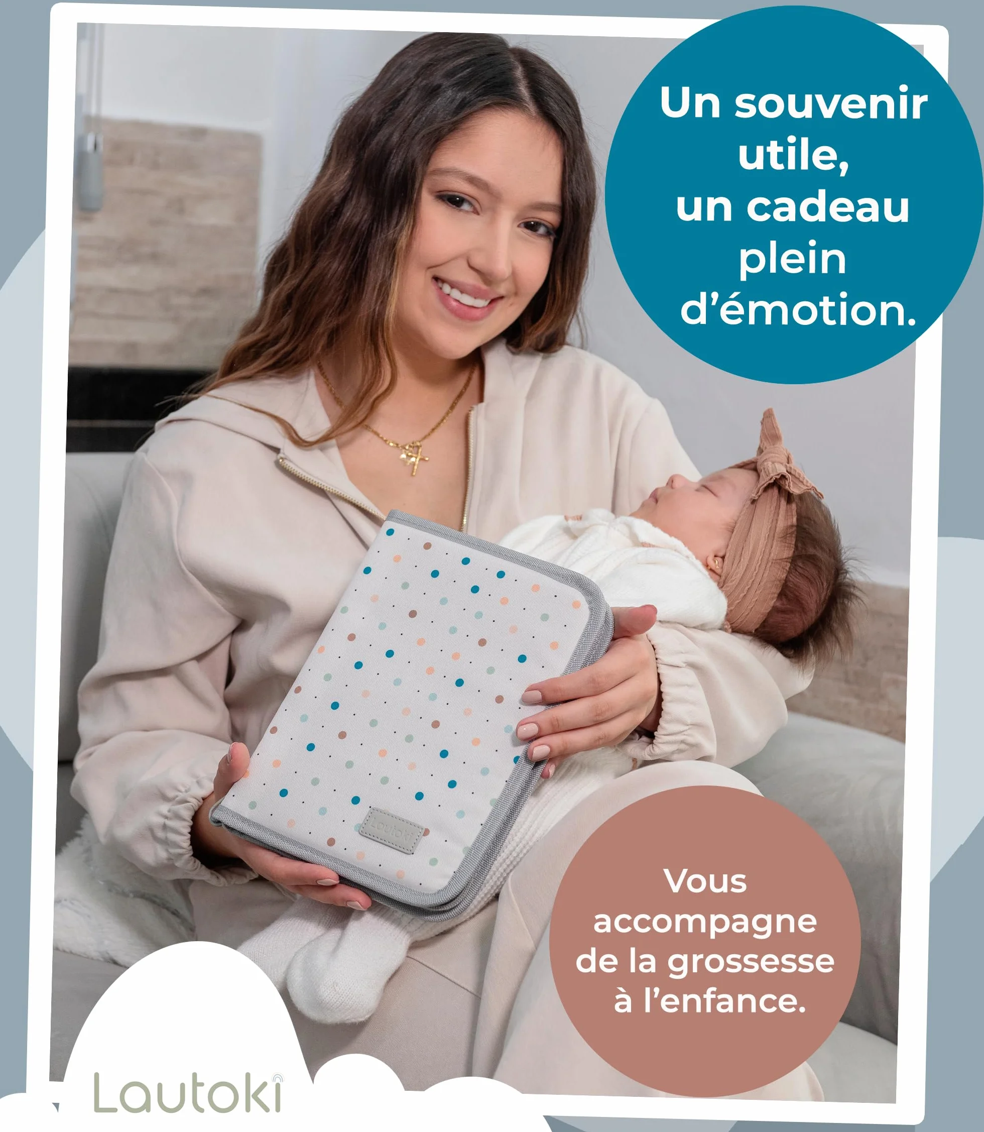 Protège carnet de santé bébé 25x19,5x3 cm imperméable coffret naissance