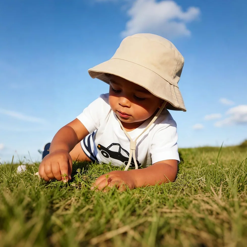 Chapeau de Soleil Bébé Enfant Anti-UV Réglable pour Garçon Fille