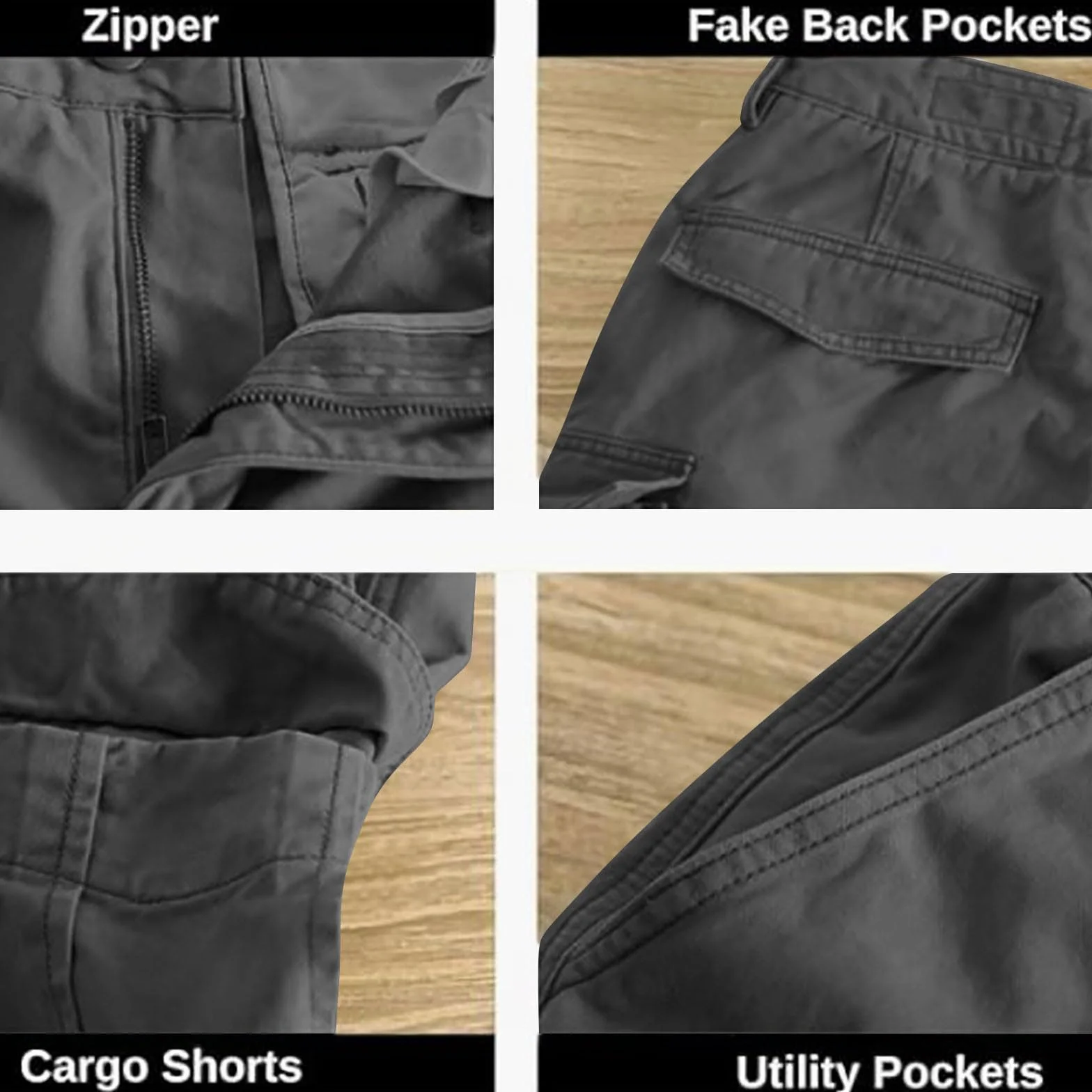 Short Homme Cargo Décontracté Coupe Ample Poches Latérales Fonctionnelles