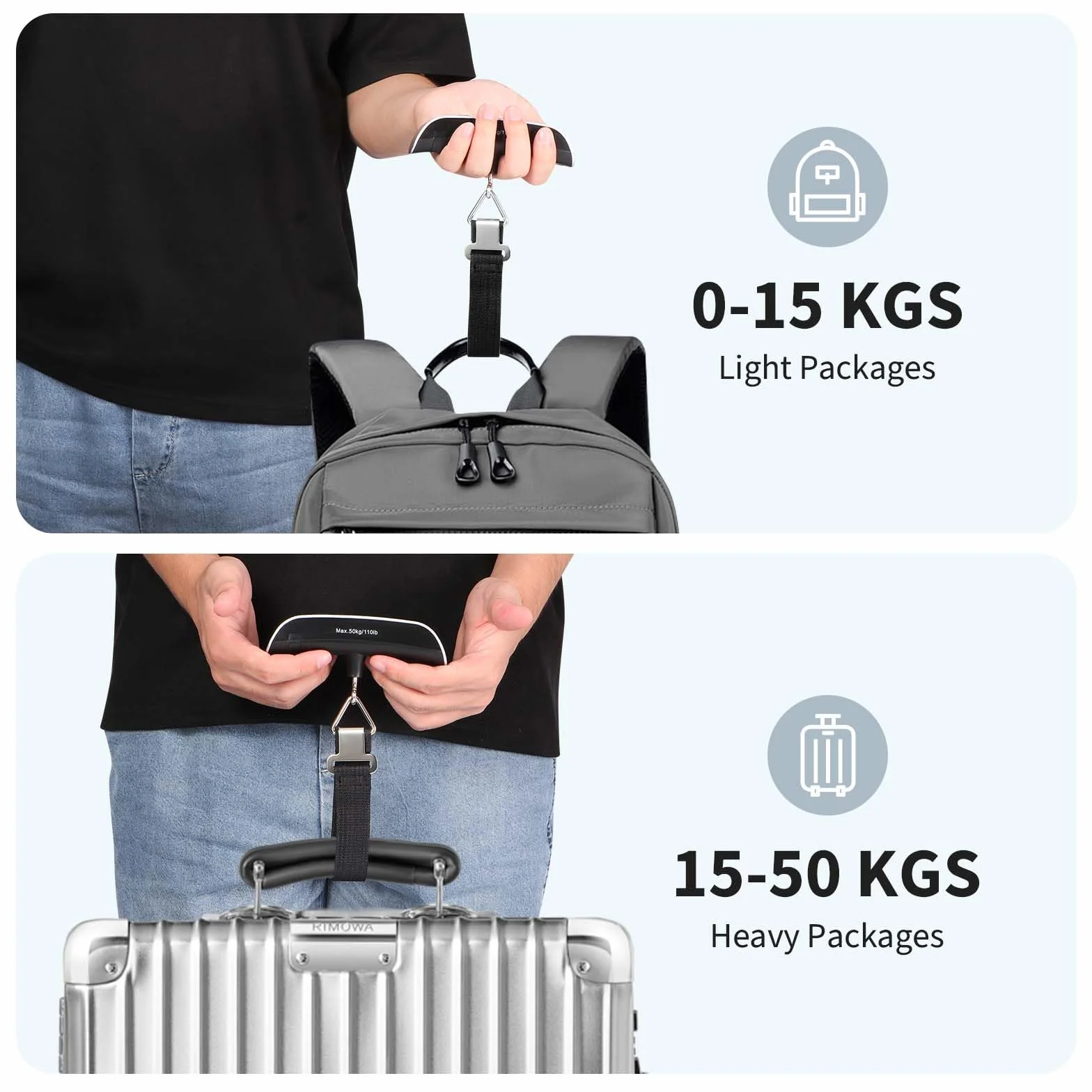 Balance Pèse Bagages Numérique Portable 50 kg/110 lb avec Fonction Tare
