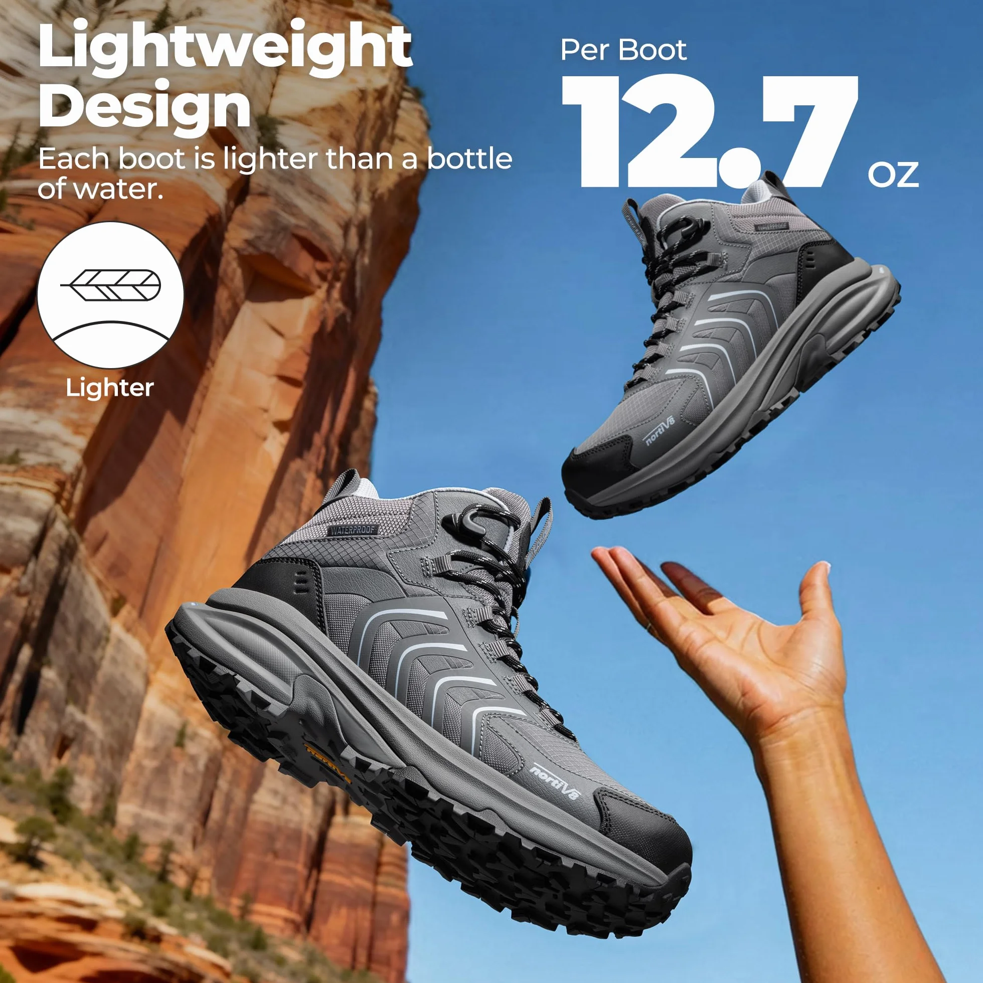 NORTIV 8 Femmes Chaussures de randonnée Imperméables Légères Bottes Montantes Antidérapantes
