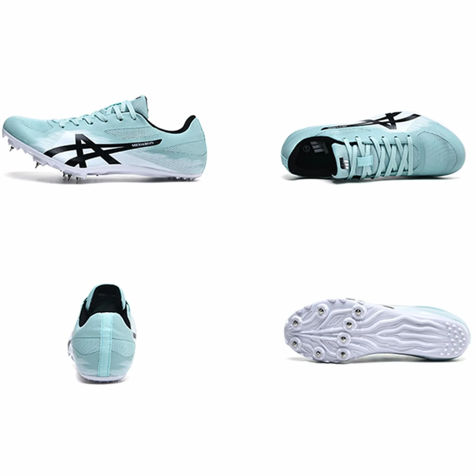 Chaussures de Course À Pointes pour Hommes avec 8 Crampons pour Saut en Hauteur Sprint Saut en Longueur