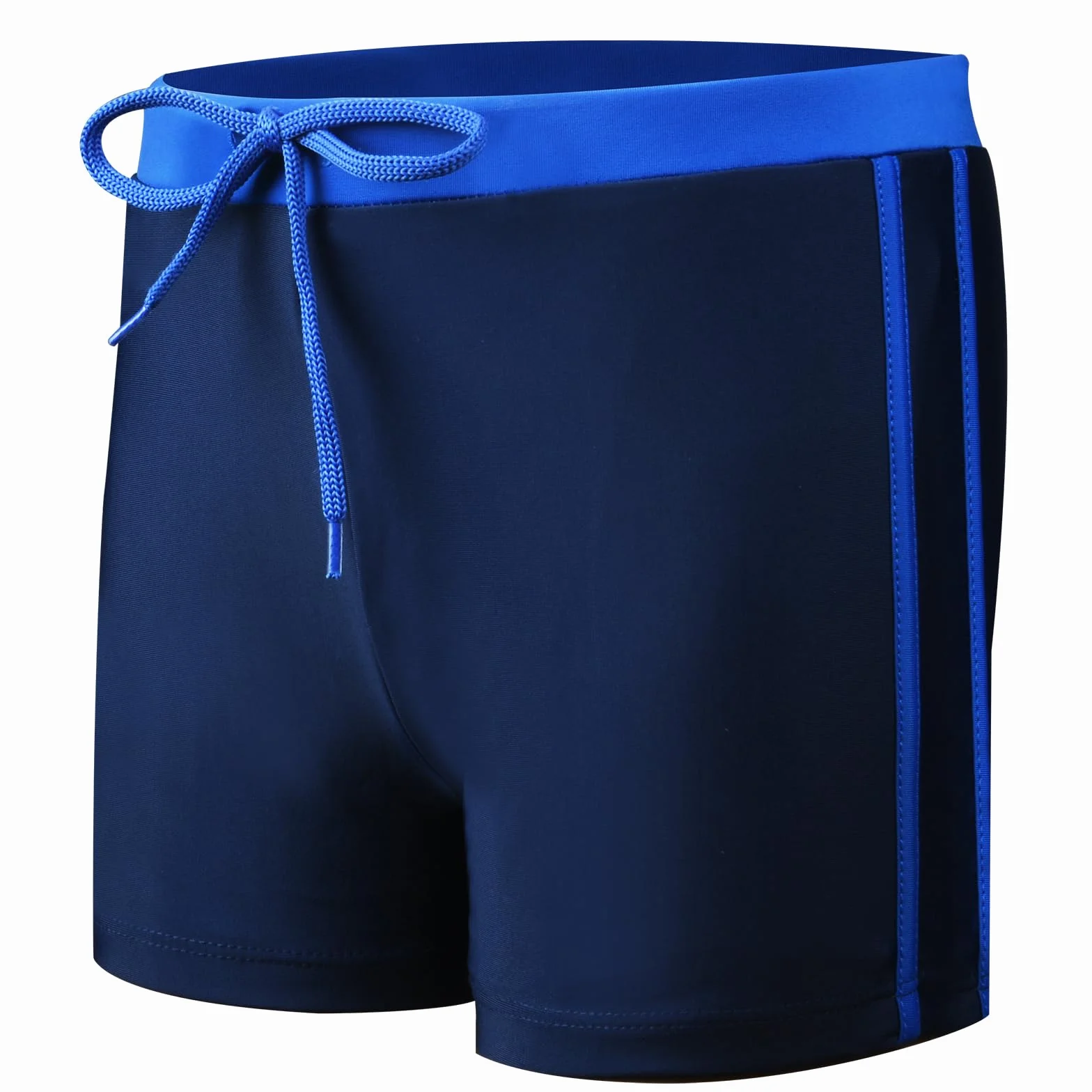 Boxer Shorts de Bain Vintage Garçon 128-164 cm, Noir & Marine, Séchage Rapide