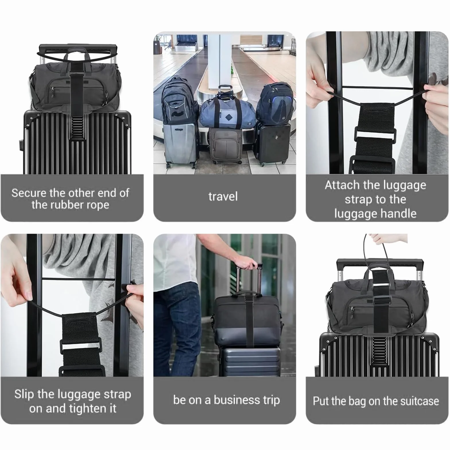 Sangles Fixation Élastiques pour Bagages Réglables Valises Voyage 2 Pièces