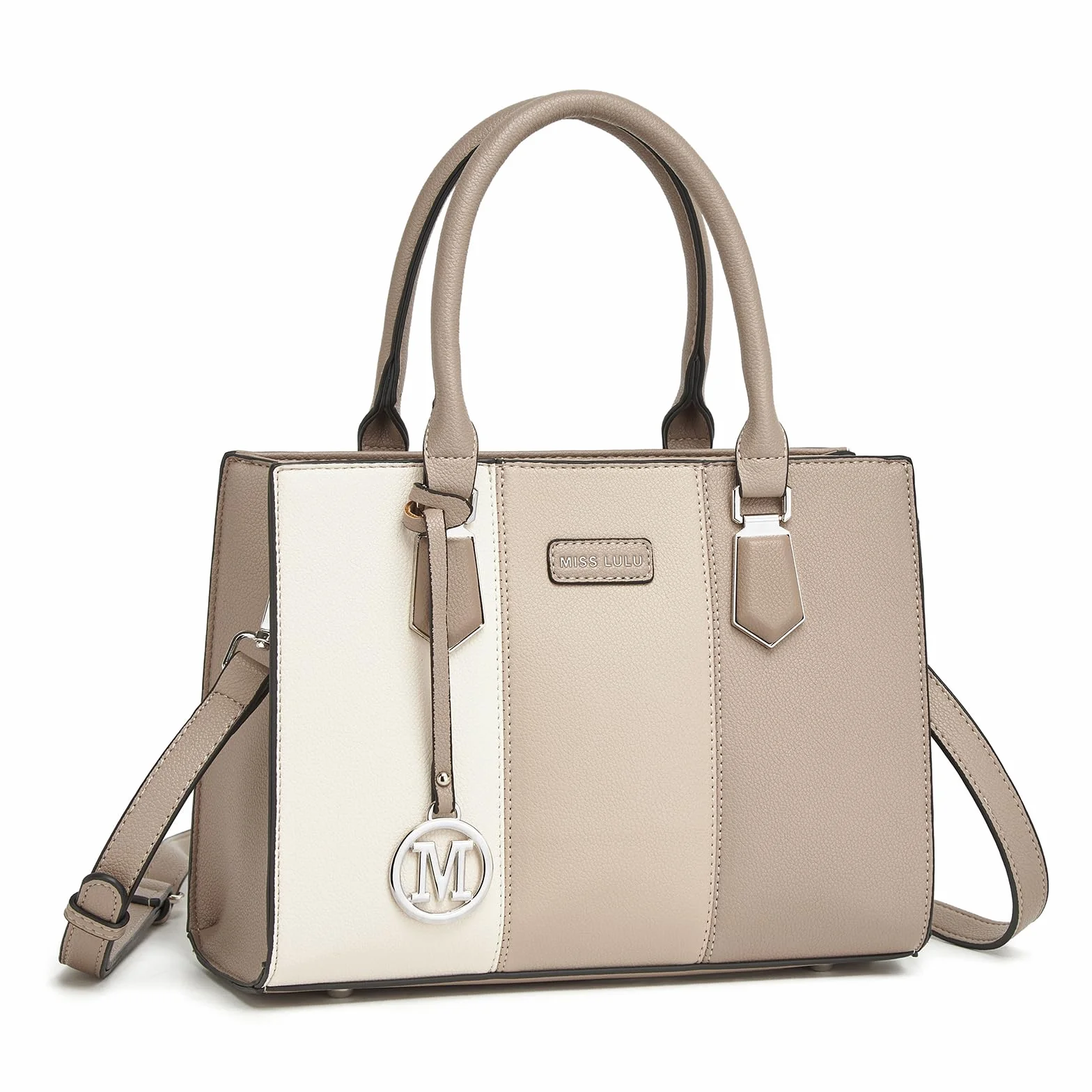 Miss Lulu Sac à Main Femmes Luxe Bandoulière Cabas Tri-Coloré PU