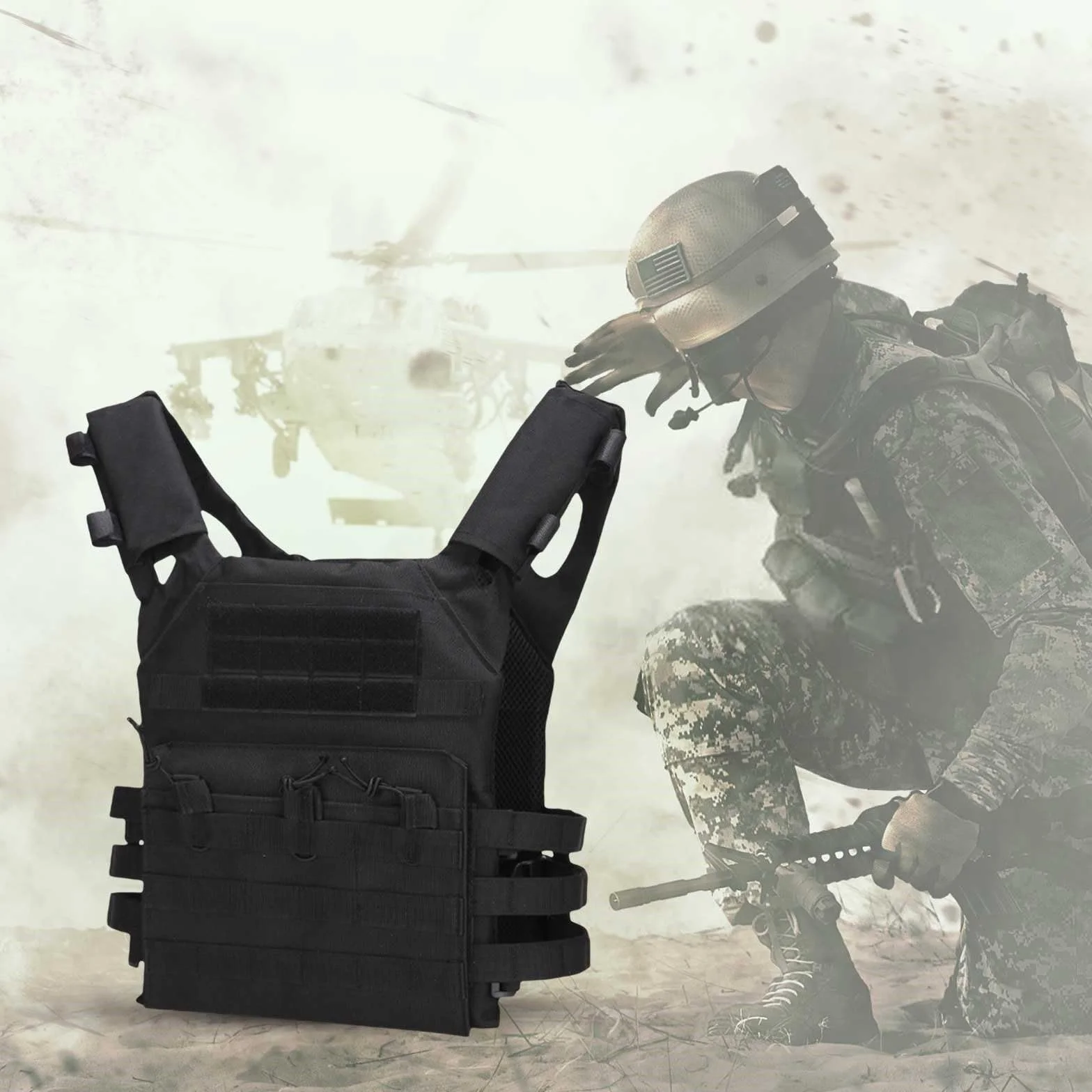 Gilet tactique pour airsoft, chasse, paintball, tir – Sac de transport de poitrine léger homme femme